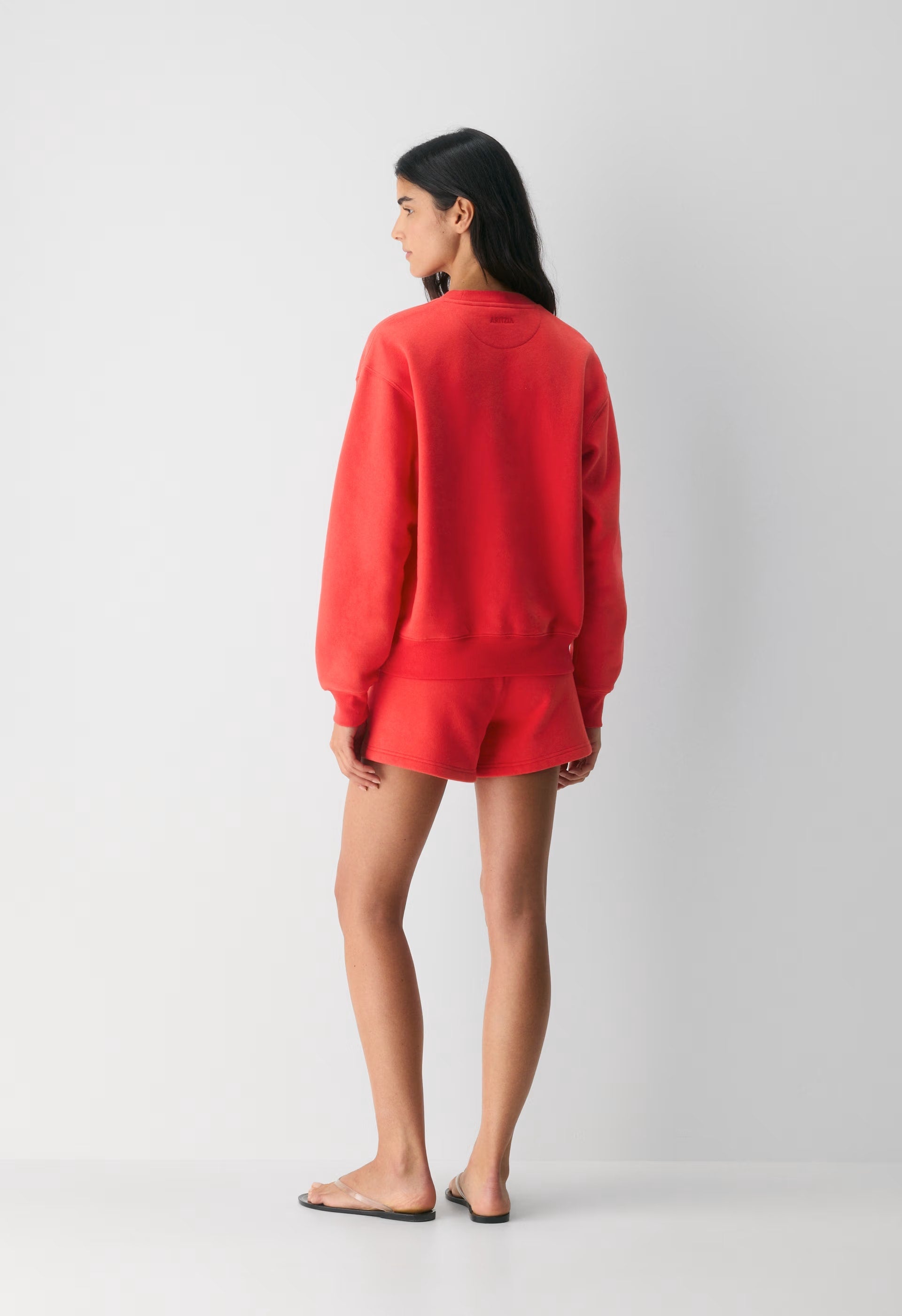 Cozy Sweatfleece Perfect Crew Sweatshirt - CHERRYBOMB RED