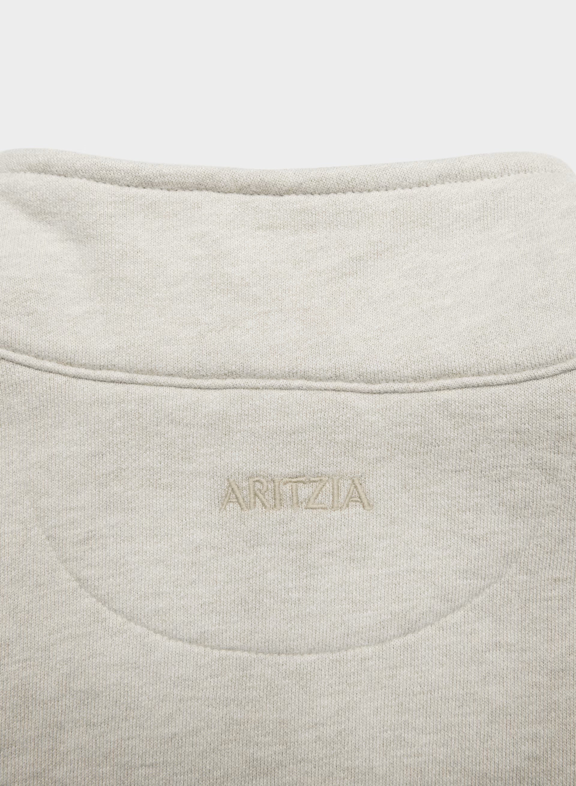 Cozy Sweatfleece Boyfriend 1/2 Zip - HEATHER ECRU