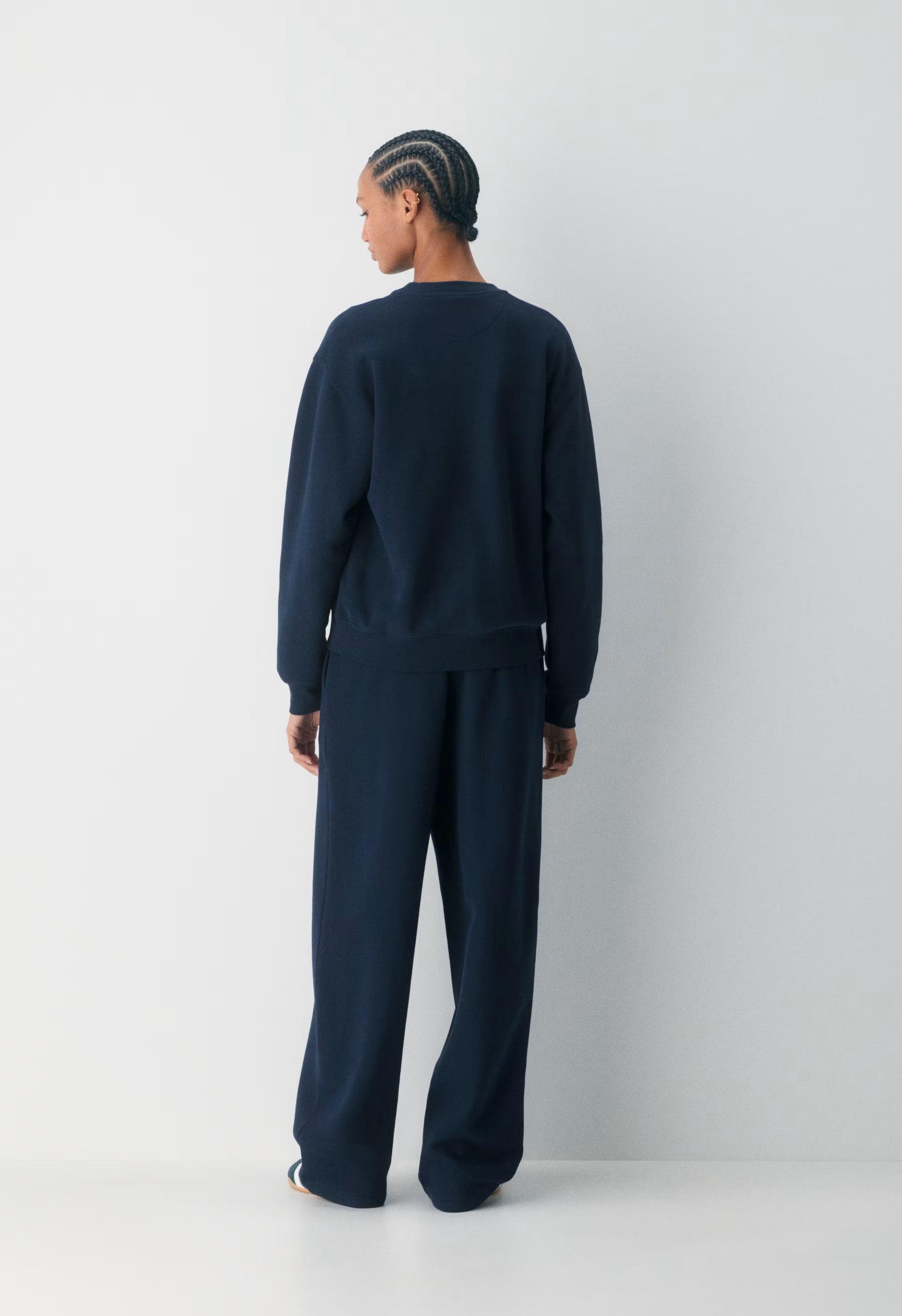 Cozy Sweatfleece Perfect Crew Sweatshirt - ADMIRAL/ LIGHT BIRCH