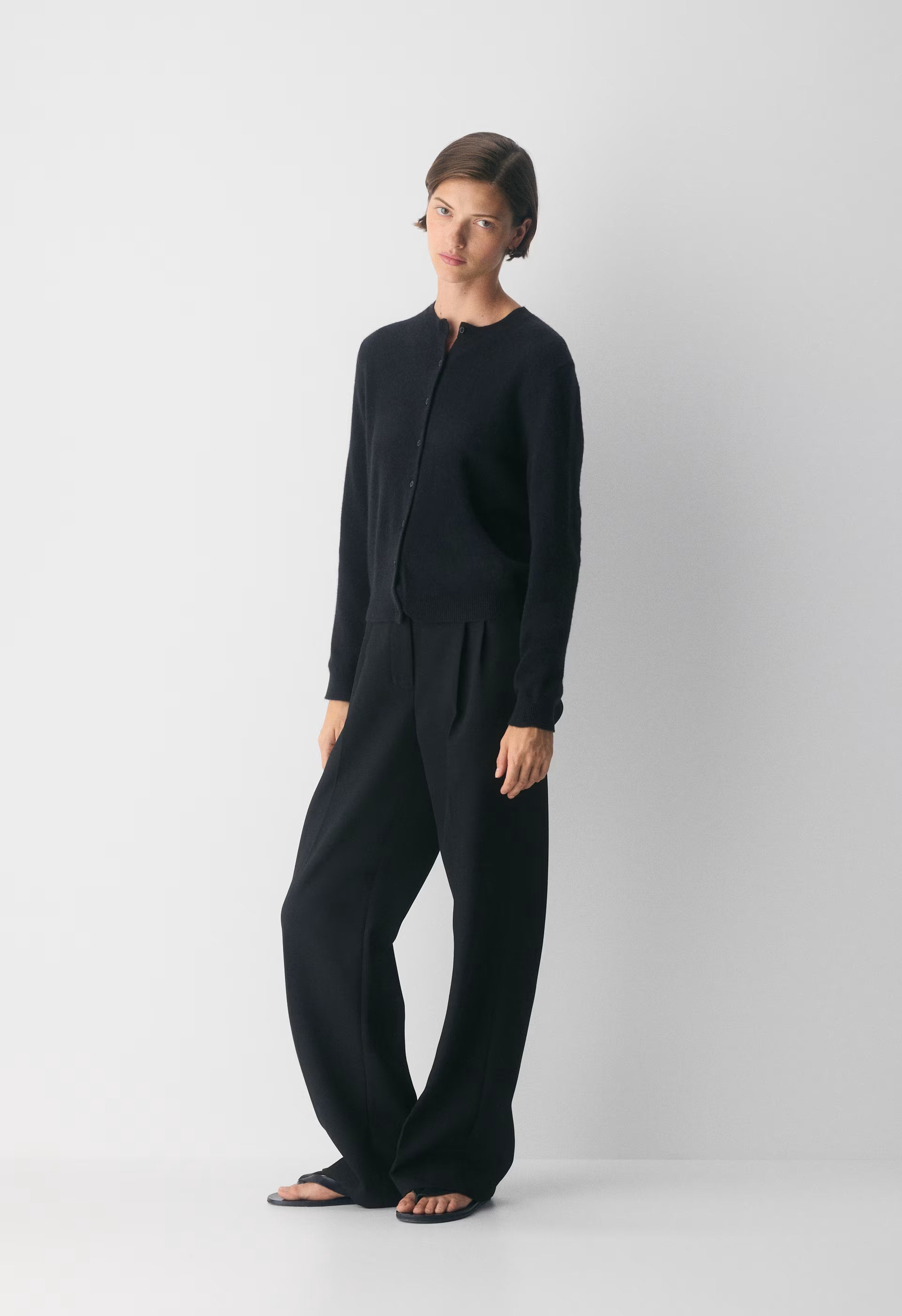Bare Cashmere Noteworthy Cardigan - BLACK