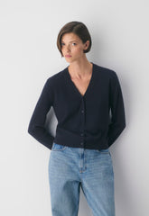 Bare Cashmere Laureate Cardigan - ADMIRAL
