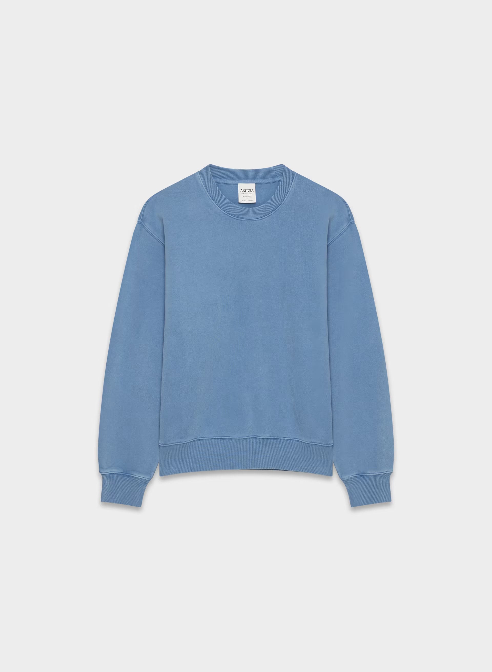 Cozy Sweatfleece Perfect Crew Sweatshirt - NO-STRESS LIGHT BLUE