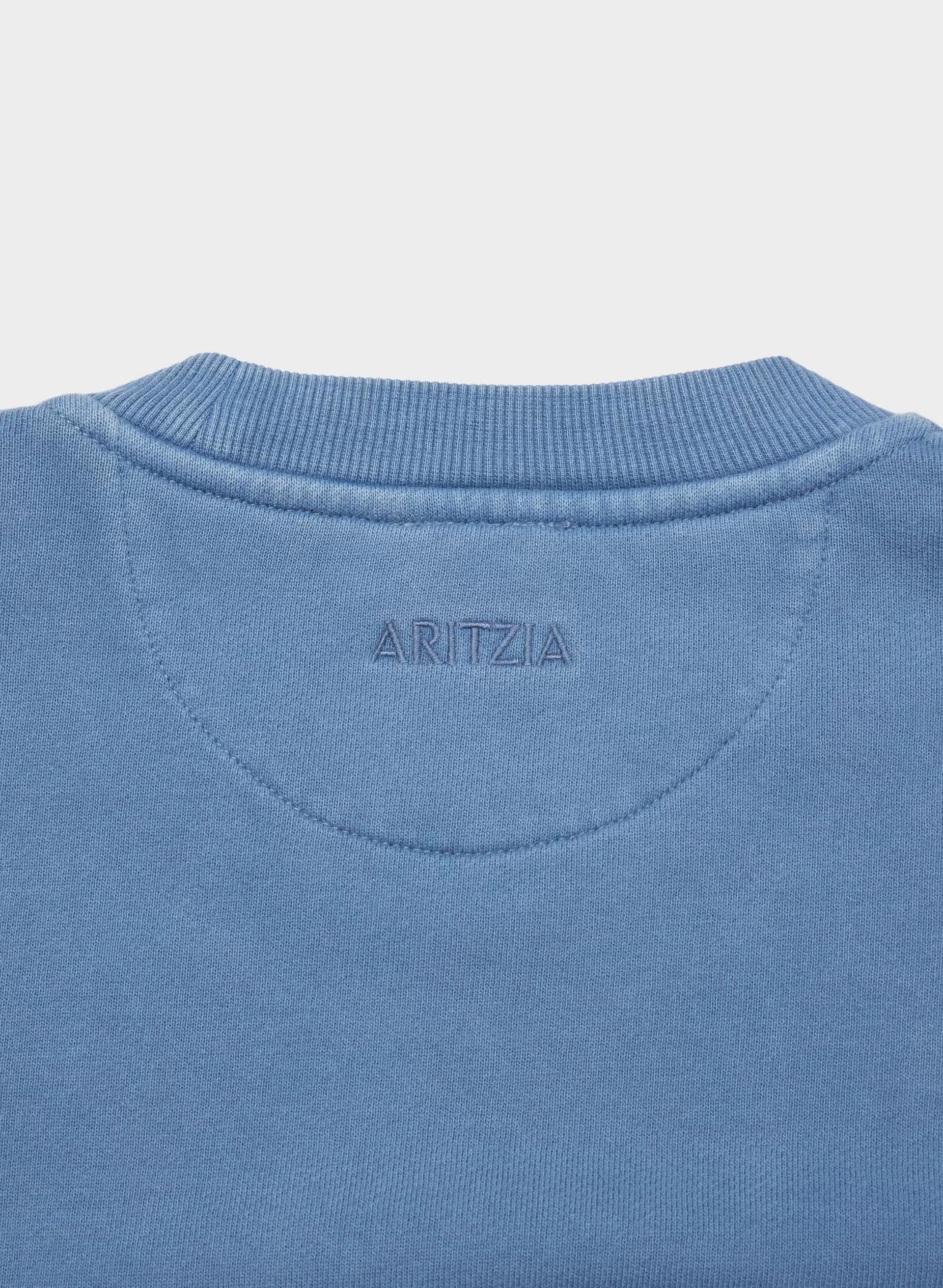 Cozy Sweatfleece Perfect Crew Sweatshirt - NO-STRESS LIGHT BLUE