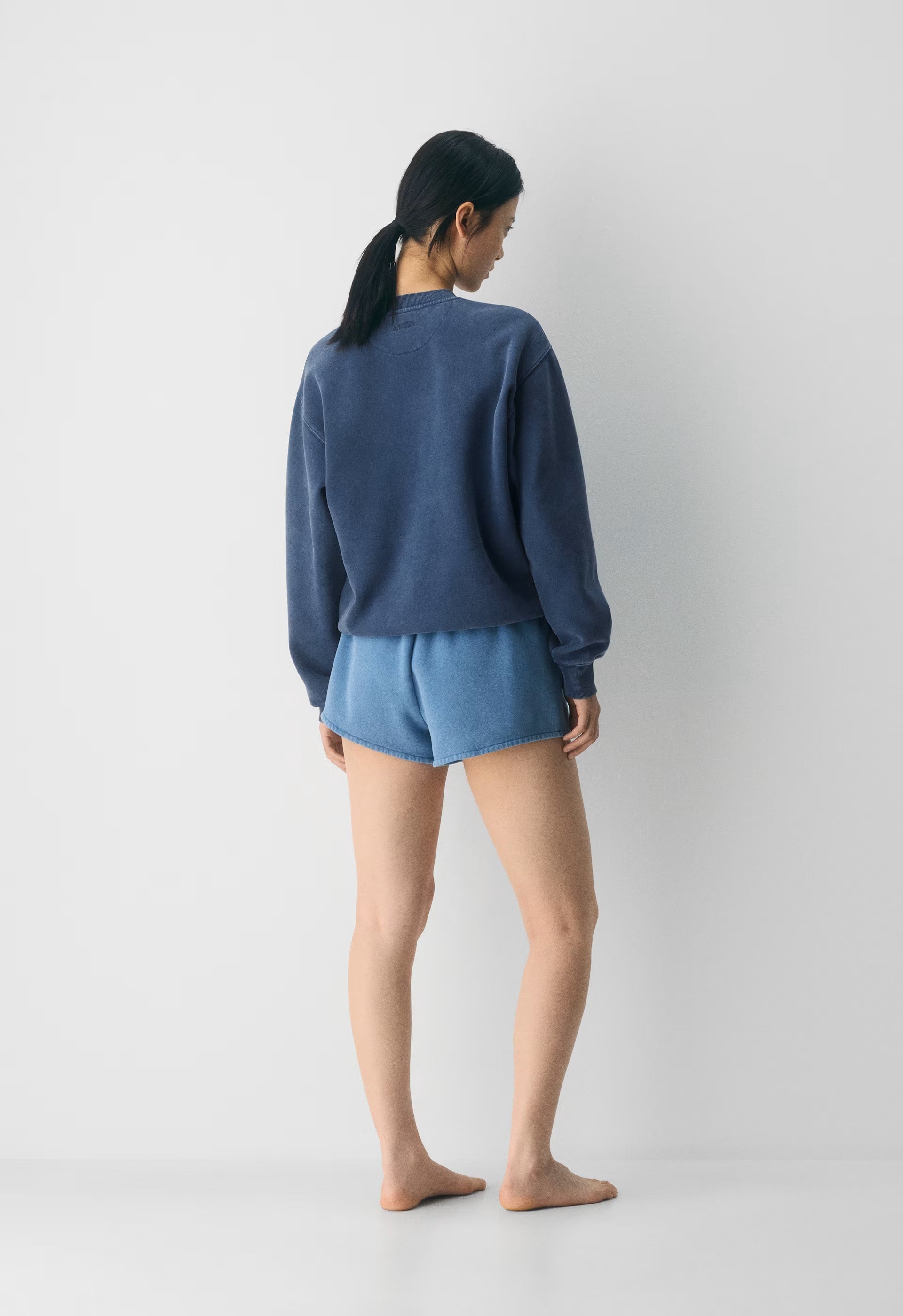 Cozy Sweatfleece Perfect Crew Sweatshirt - NO-STRESS MEDIUM BLUE