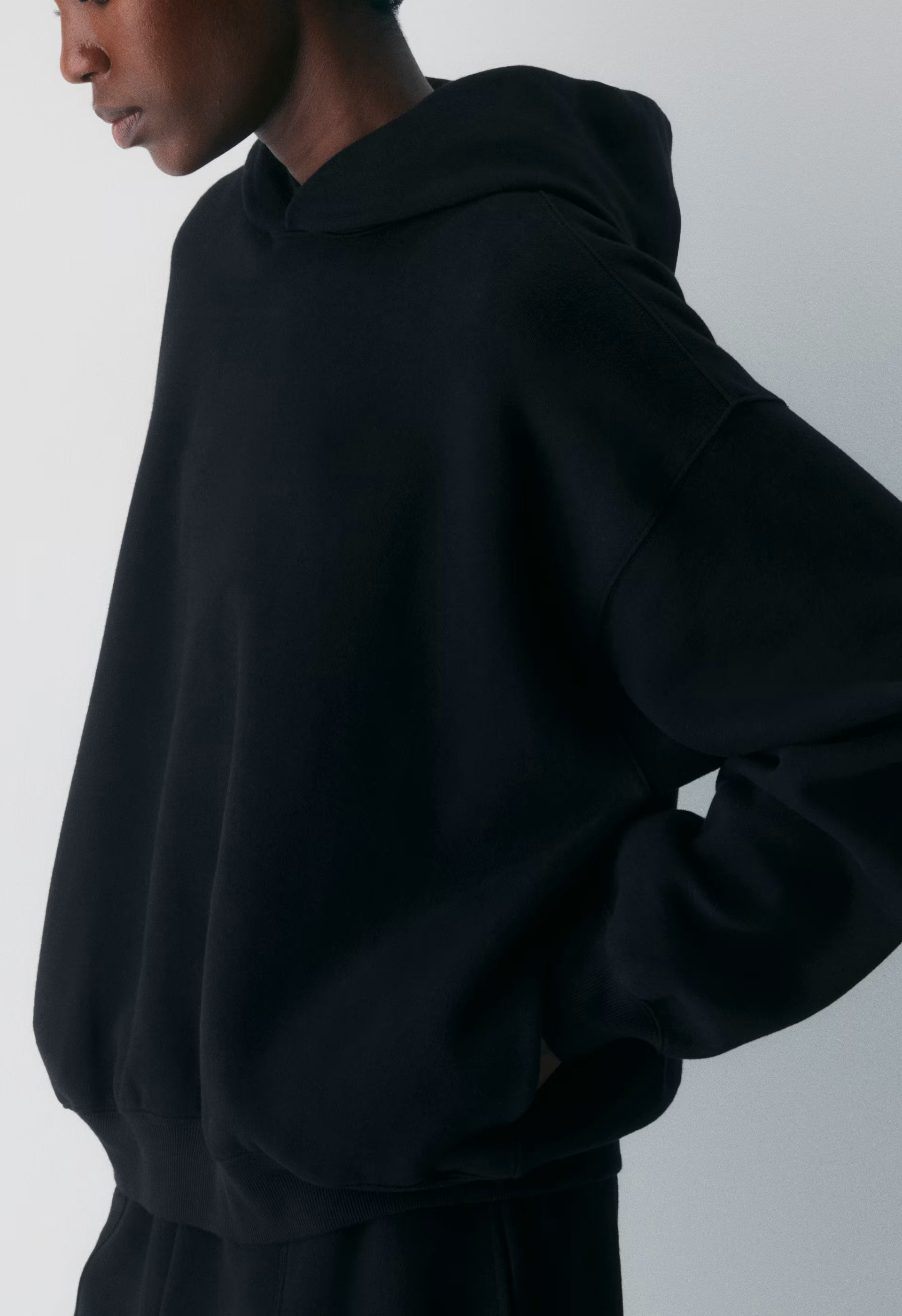 Cozy Sweatfleece Mega Hoodie - BLACK