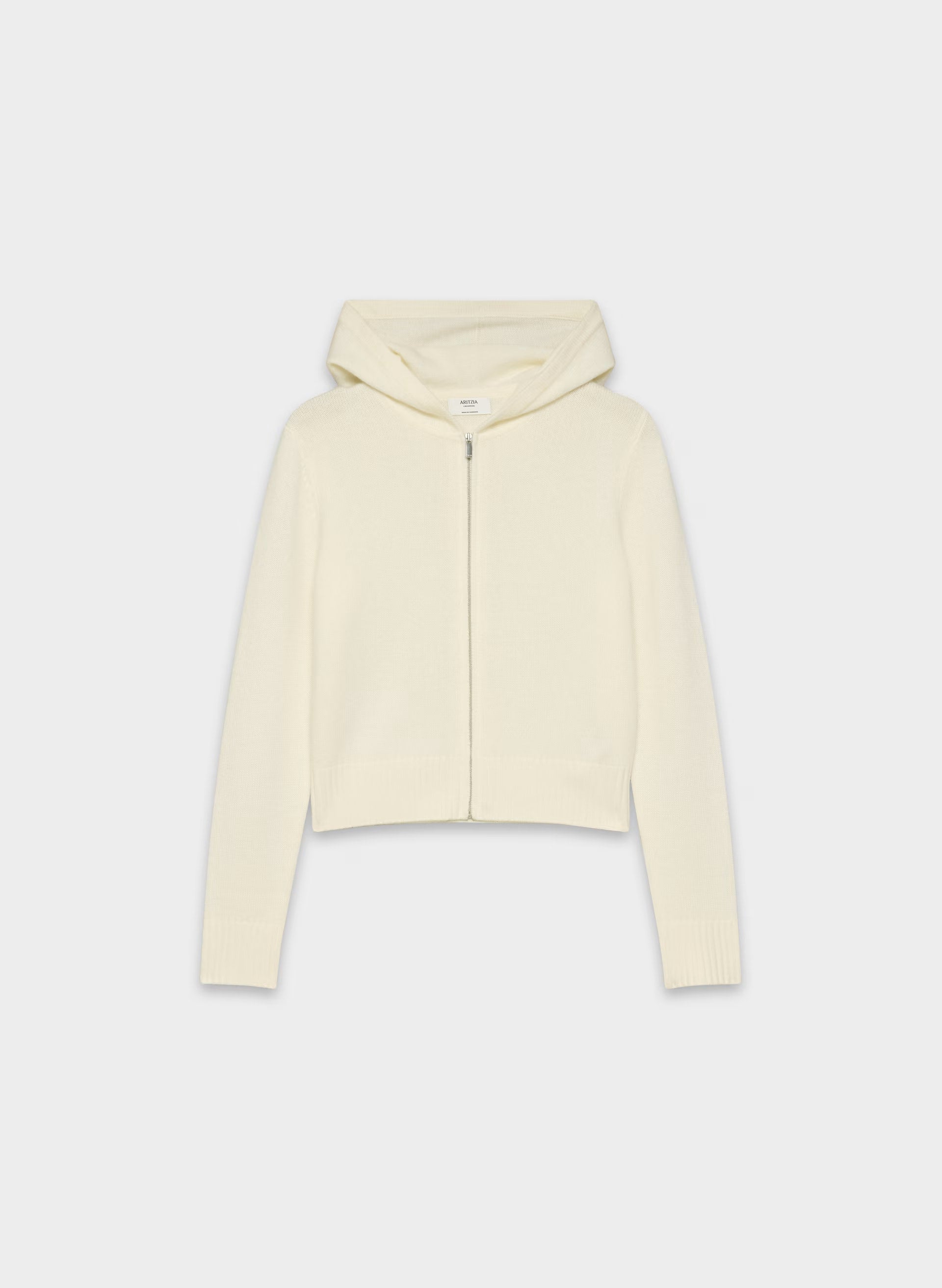 Essential Cashmere Idyllic Zip Hoodie - LIGHT BIRCH