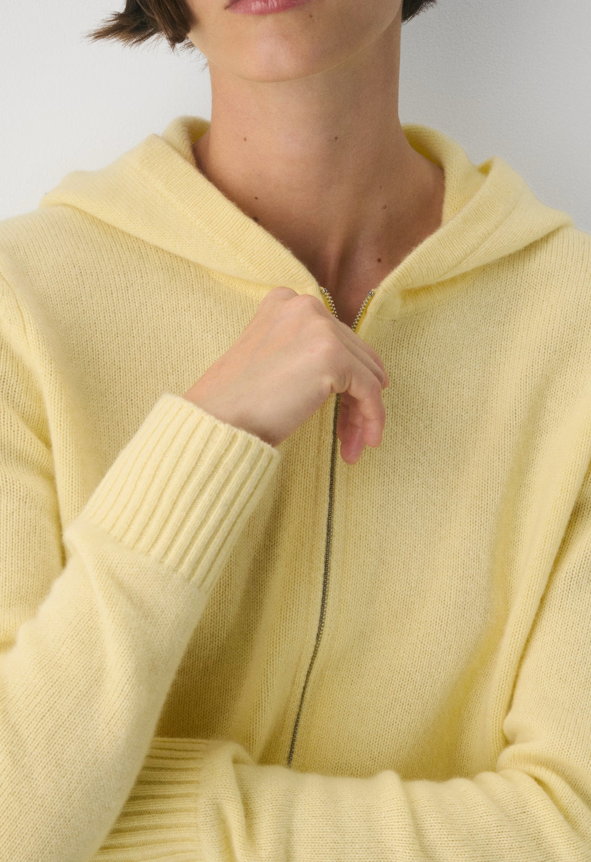 Essential Cashmere Idyllic Zip Hoodie - LEMONADE