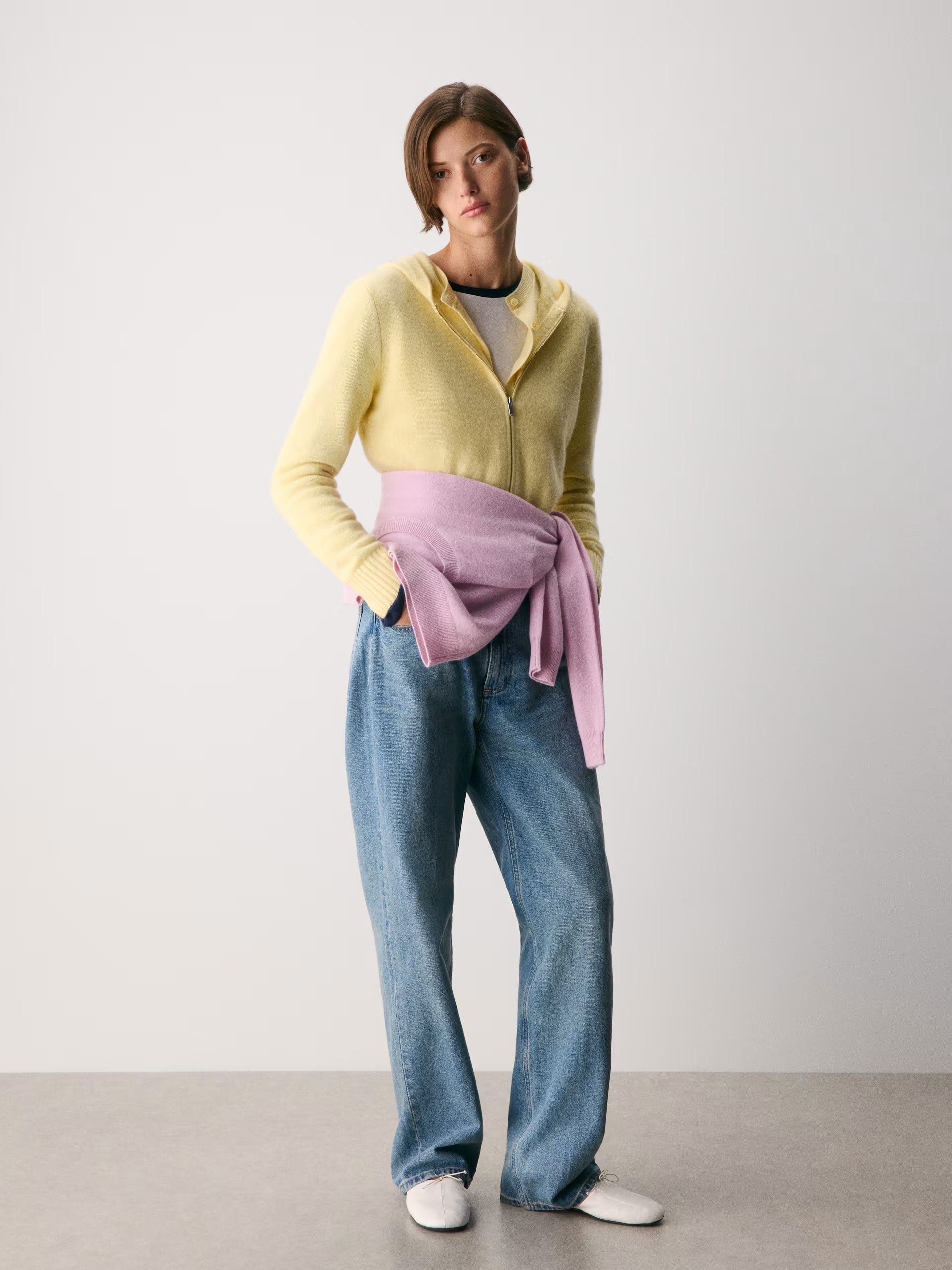 Essential Cashmere Idyllic Zip Hoodie - LEMONADE