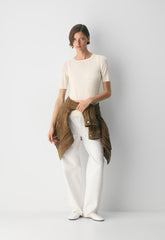 Fine Merino Wool Pasture Sweater Vest - LYCHEE WHITE