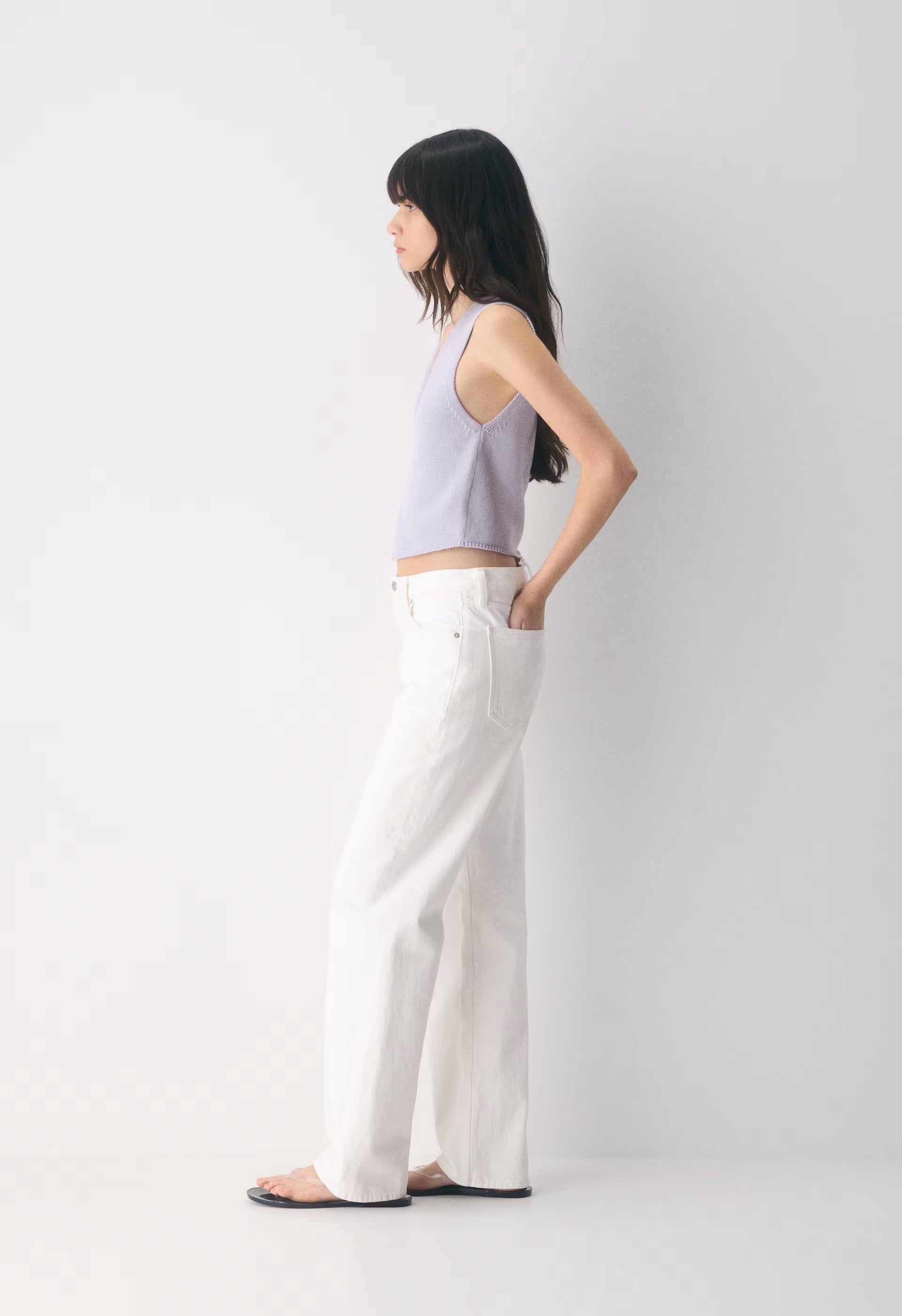 Cotton Charm™ Basque Sweater Vest - LEMONADE