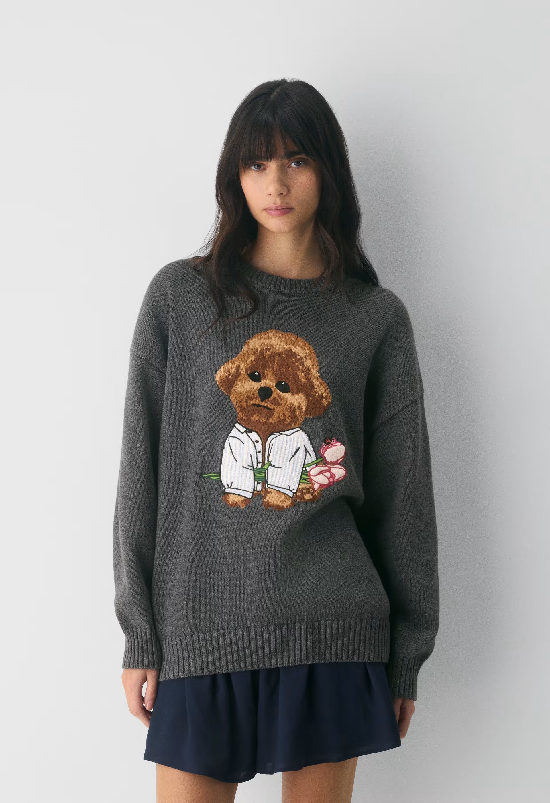 Cotton Charm™ Peggy Icon Sweater - RIPPLE BLUE/BEAR