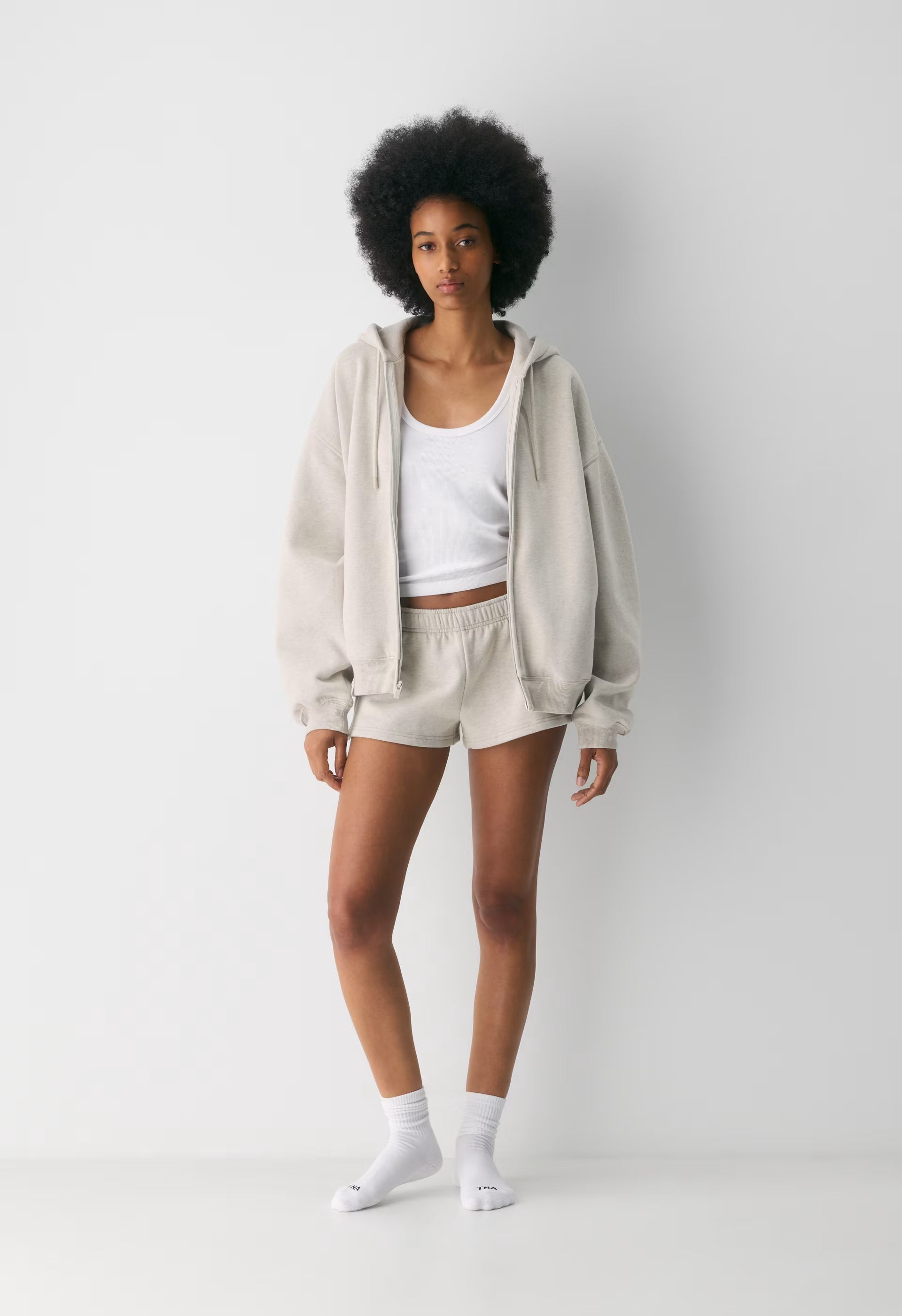 Cozy Sweatfleece Mega Zip Hoodie - HEATHER ECRU