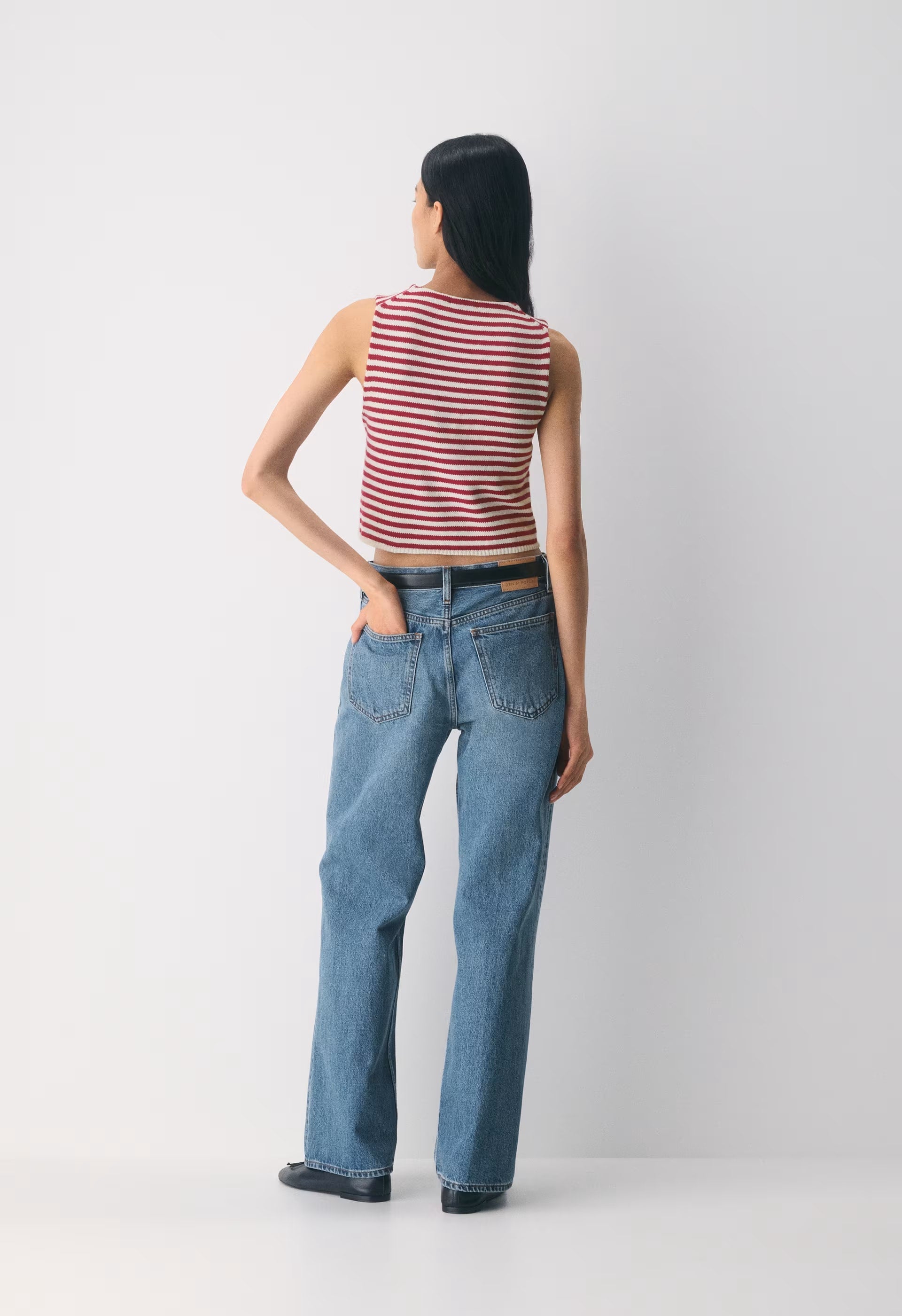 Cotton Charm™ Basque Sweater Vest - LIGHT BIRCH/JUICY ROSE