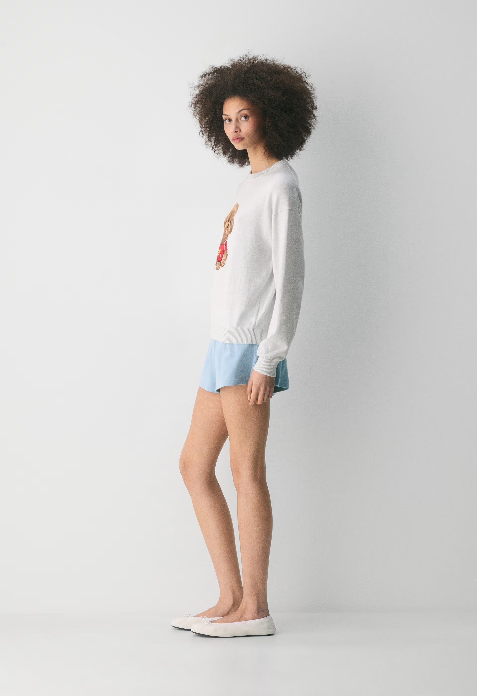 Cotton Charm™ Prep Icon Sweater - HTHR CLD WT/FLSHNG RD