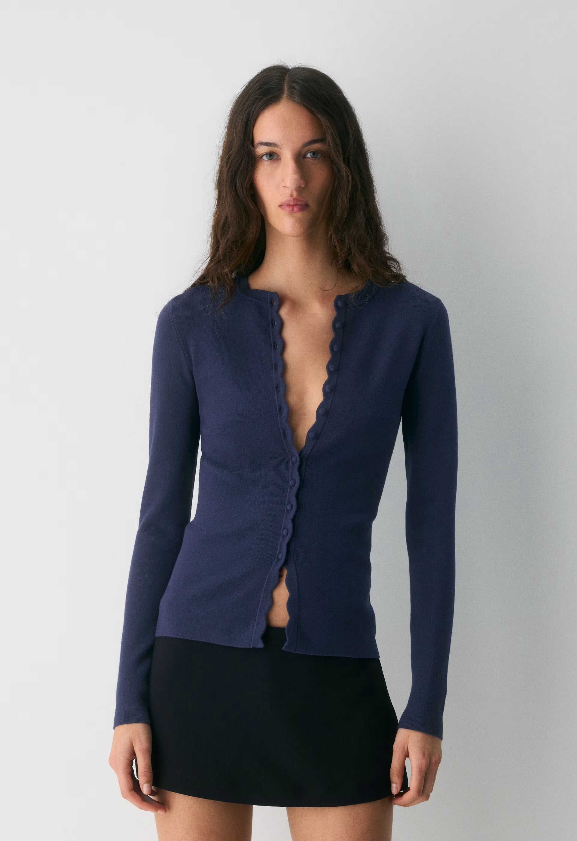 Shelly Cardigan - Wonder Yarn - HARBOUR NAVY