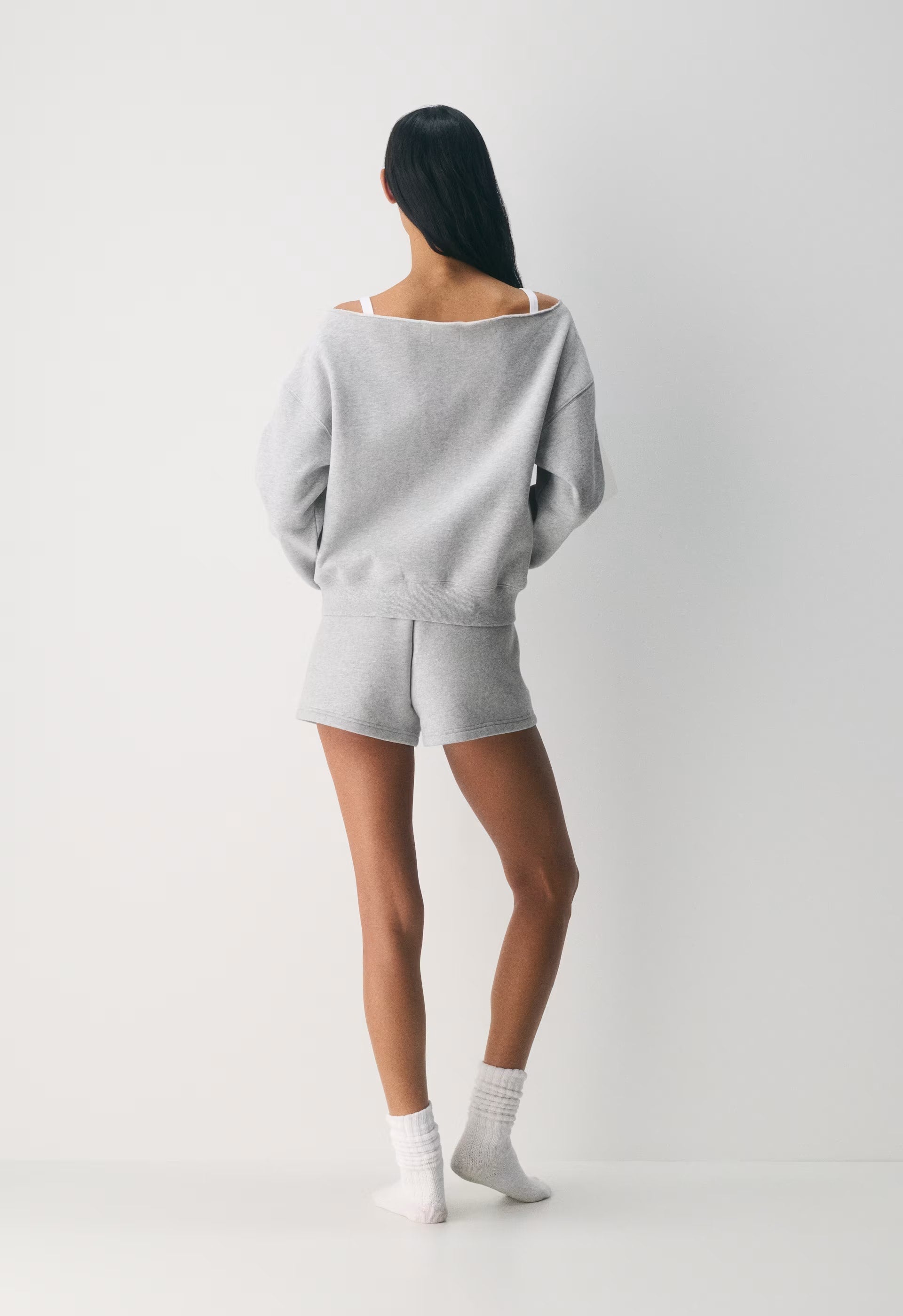 Cozy Sweatfleece BF Off-Shoulder Sweatshirt - MILKSHAKE PINK