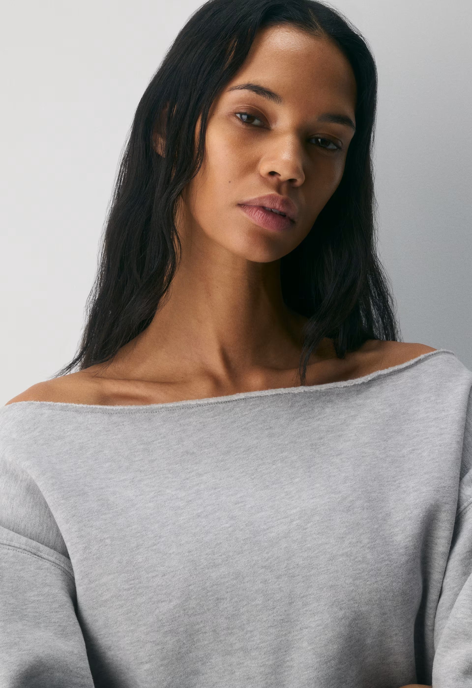 Cozy Sweatfleece BF Off-Shoulder Sweatshirt - H CUPCAKE PINK