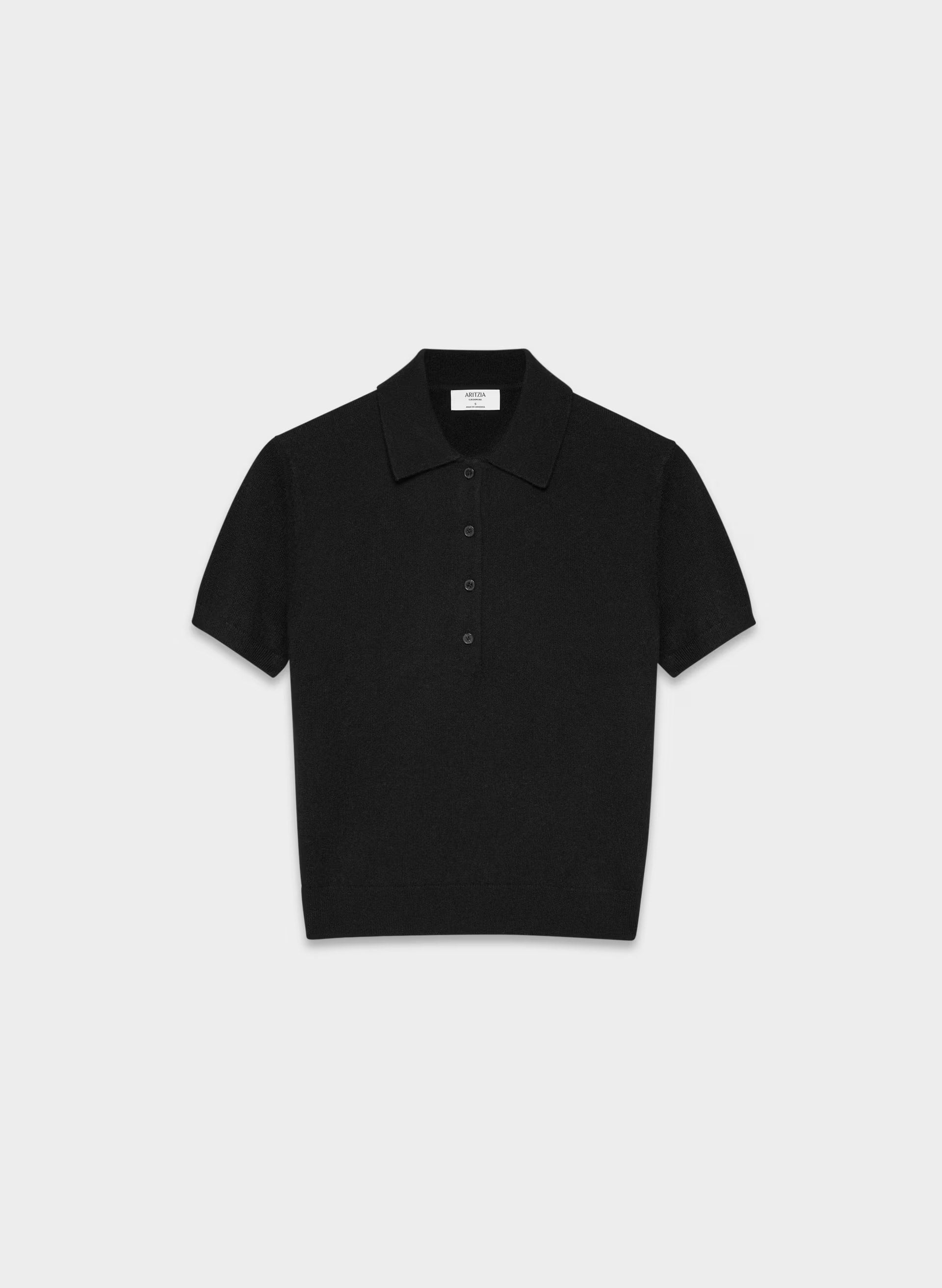 Bare Cashmere Cellini Shortsleeve Sweater - BLACK