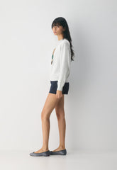 Cotton Charm™ Prep Icon Sweater - H CLD WHT/ TEDDY BEAR