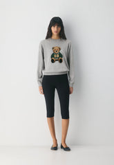 Cotton Charm™ Prep Icon Sweater - H ATHLC GRY/TEDDY BEAR