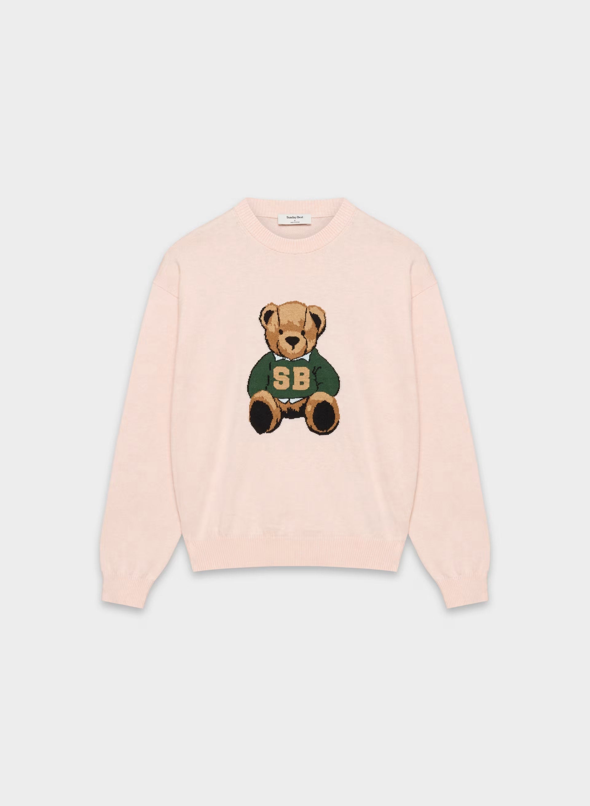 Cotton Charm™ Prep Icon Sweater - SHY PINK / TEDDY BEAR