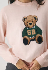 Cotton Charm™ Prep Icon Sweater - SHY PINK / TEDDY BEAR