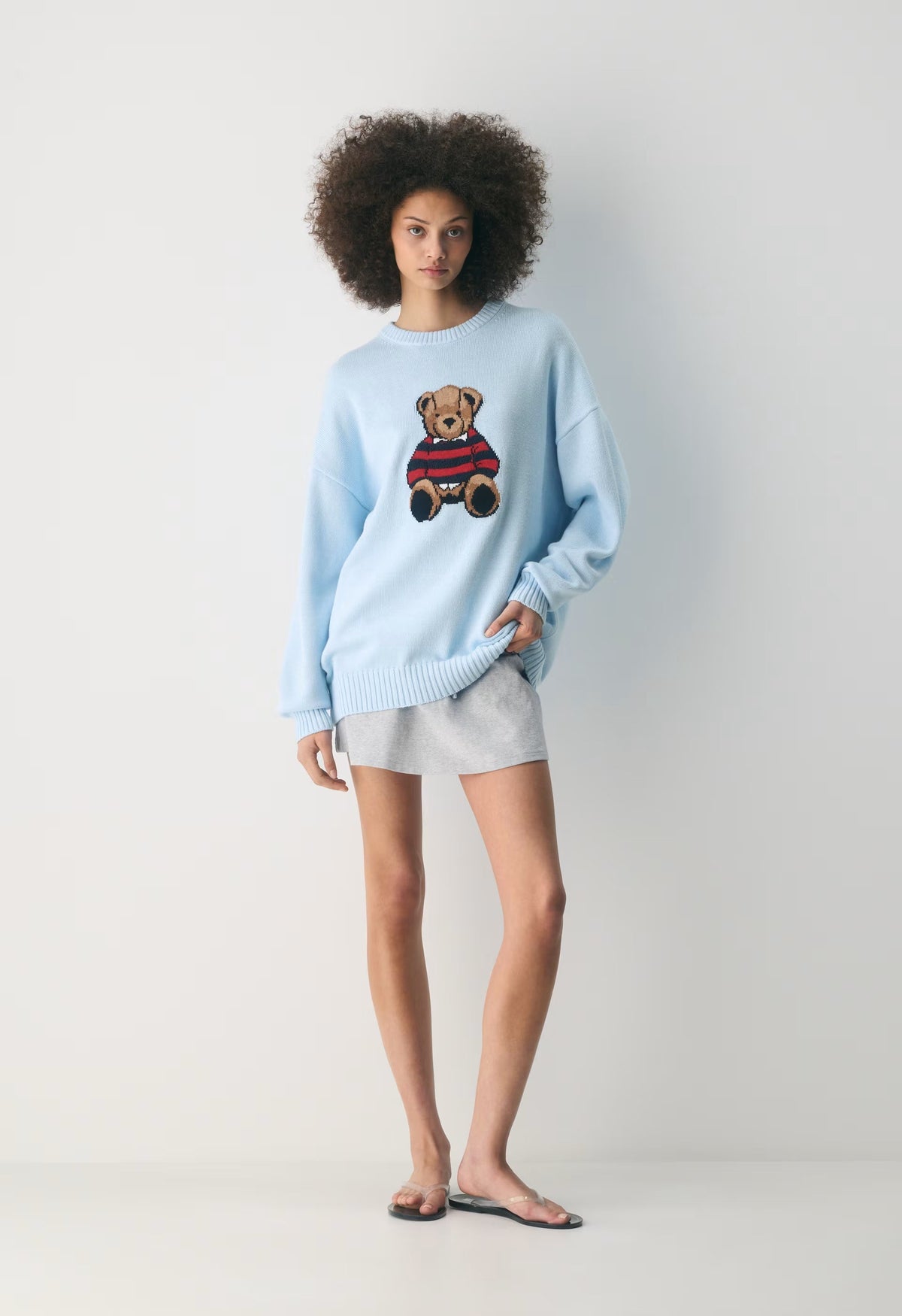 Cotton Charm™ Peggy Icon Sweater - VILLA BLUE/TEDDY BEAR