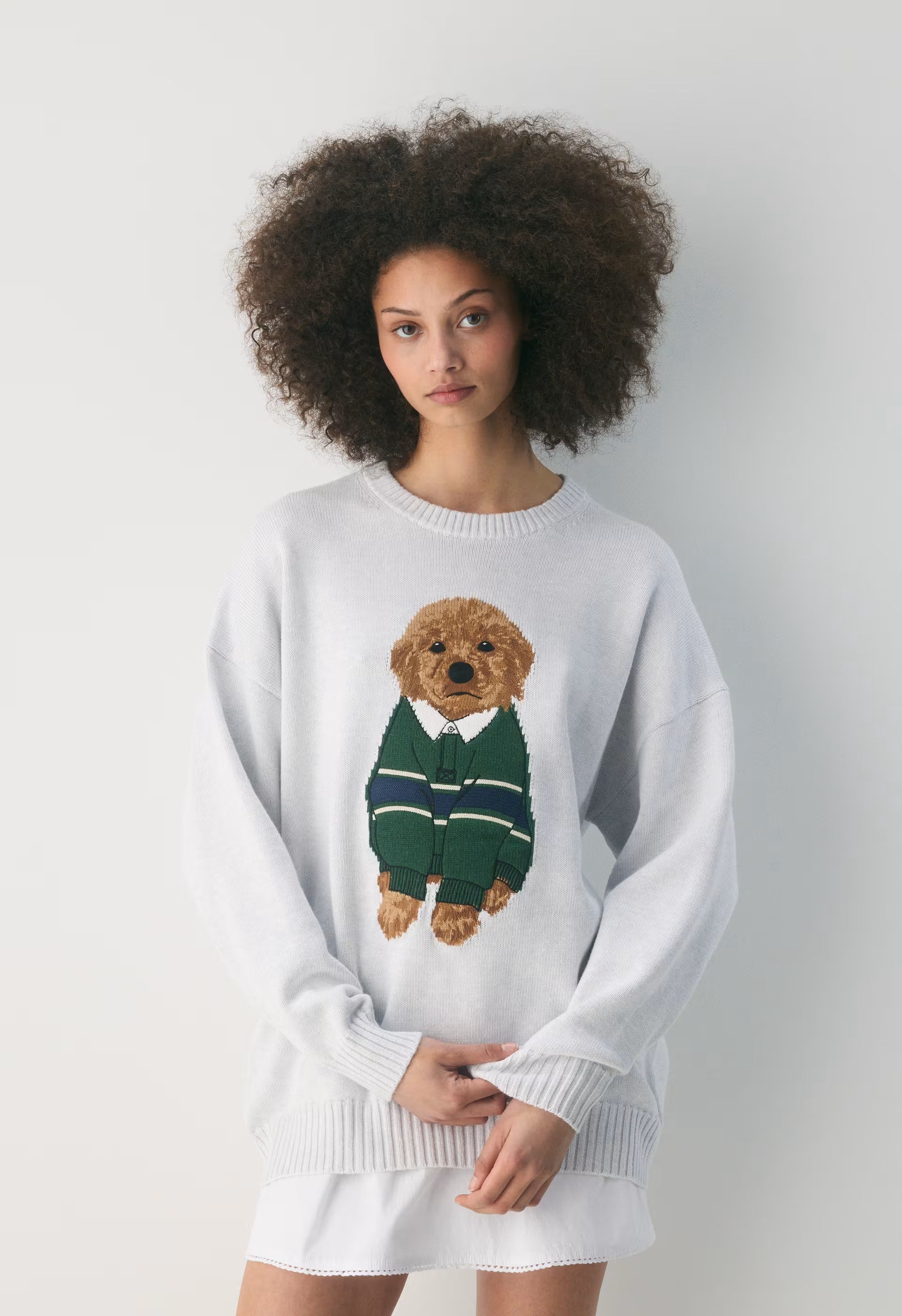 Cotton Charm™ Peggy Icon Sweater - H CLD WHT/HARLEY