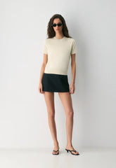 Bloor Shortsleeve Sweater - LIGHT BIRCH