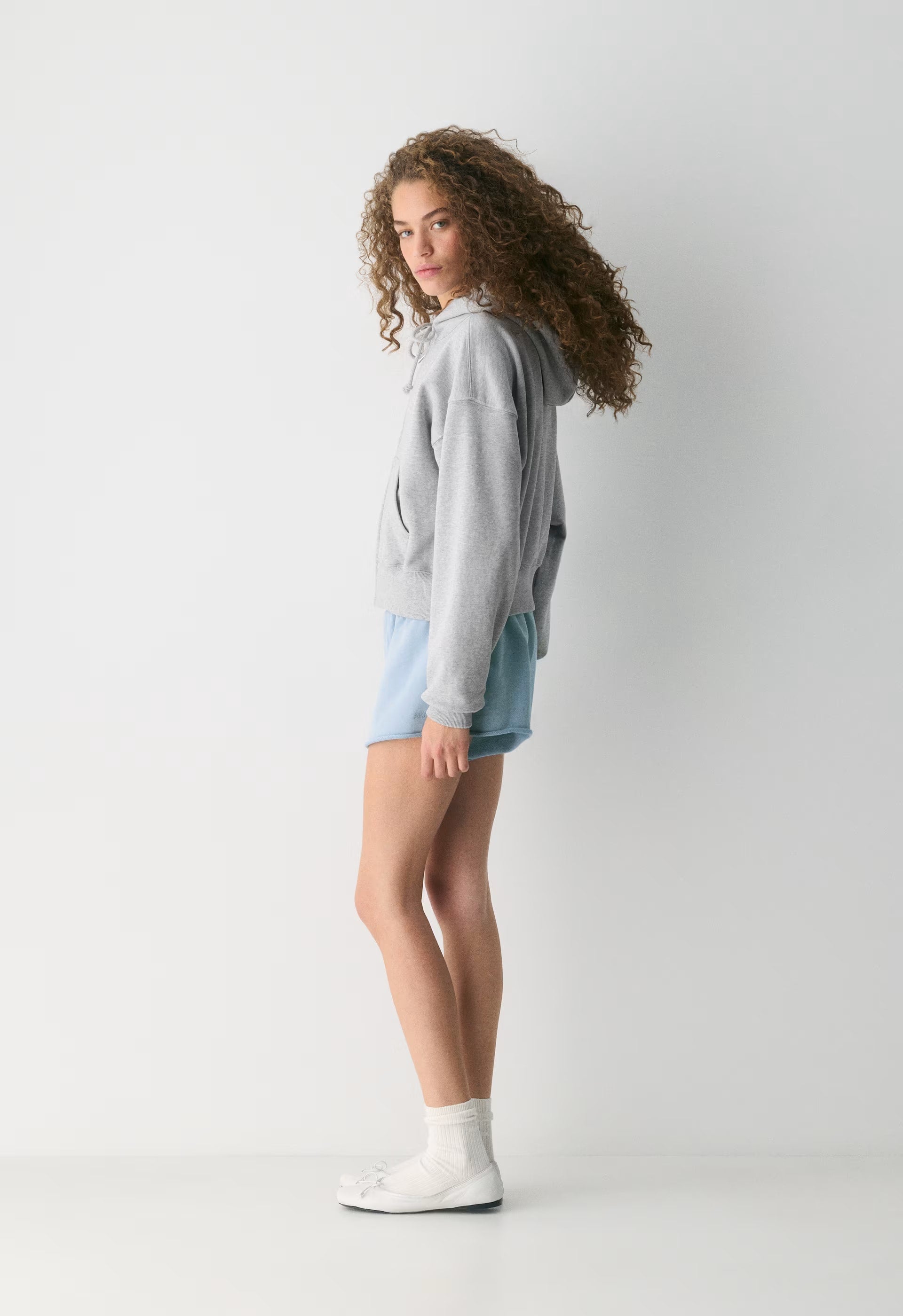 Terry Sweatfleece Boyfriend Boxy Zip Hoodie - HEATHER CHROME