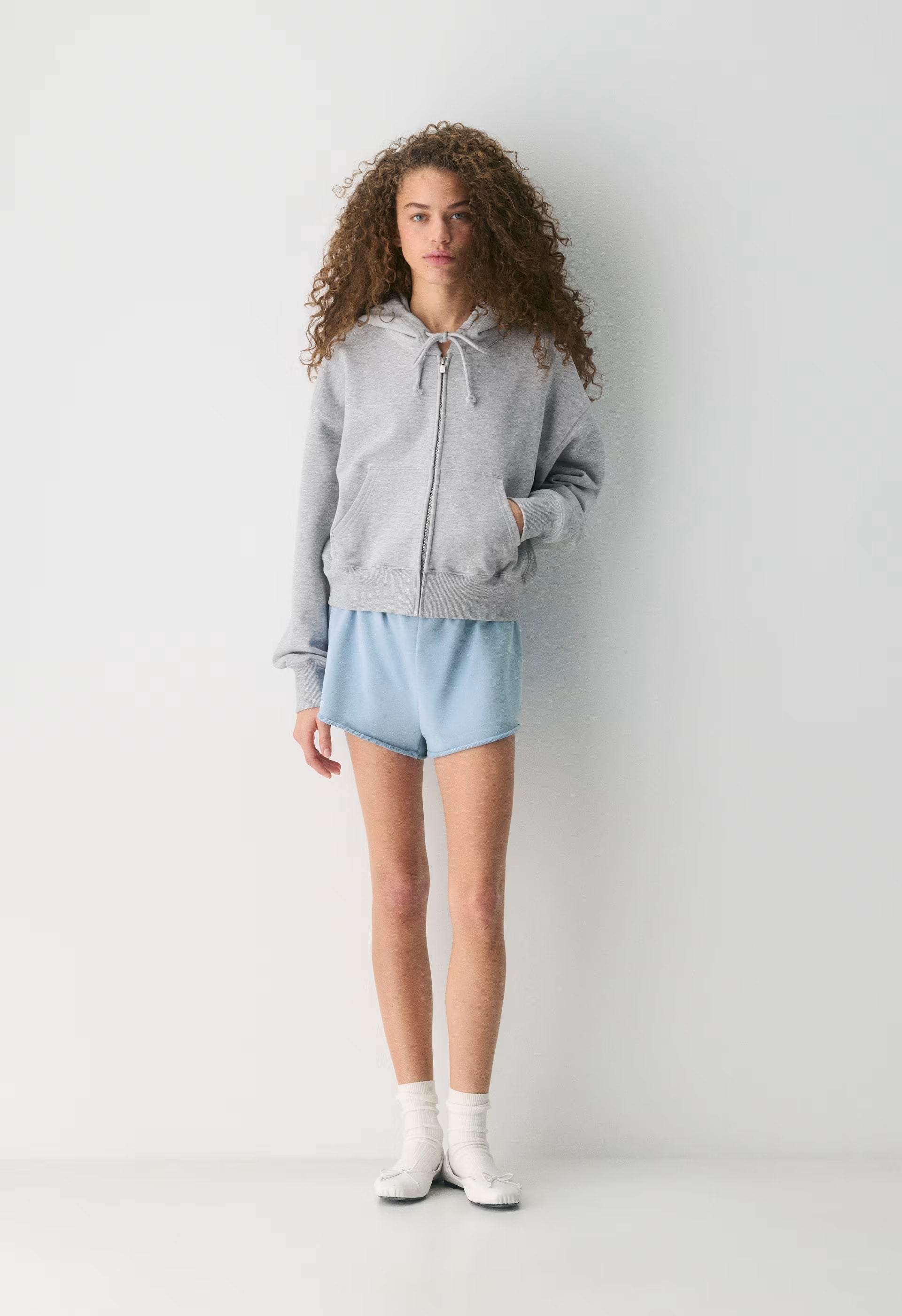 Terry Sweatfleece Boyfriend Boxy Zip Hoodie - HEATHER CHROME