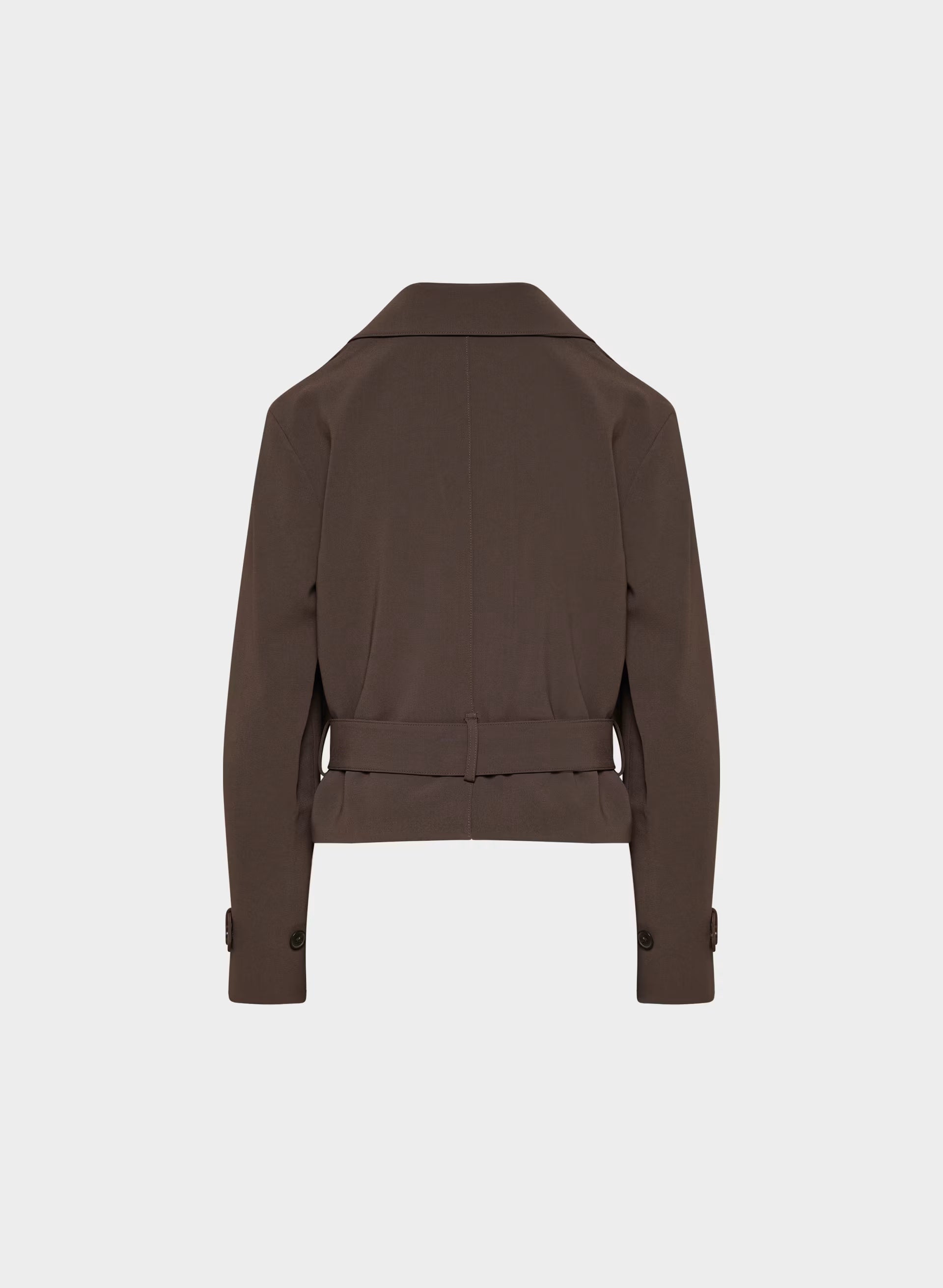 Postage Trench Coat - Sway Crepe - RICH MOCHA BROWN