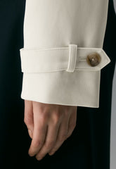 Postage Trench Coat - Sway Crepe - VINTAGE WHITE