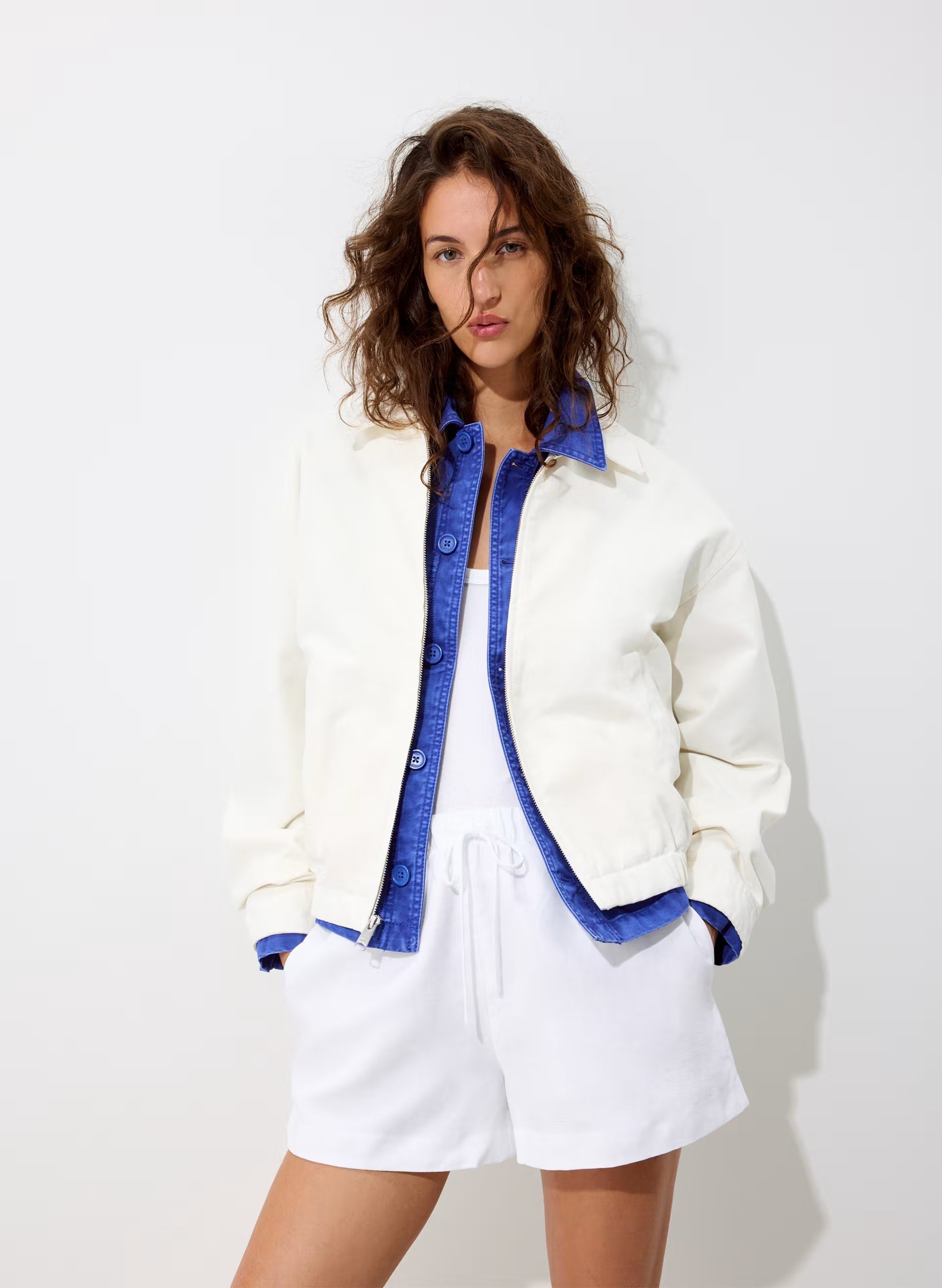 Caddie Blouson Jacket - LIGHT BIRCH