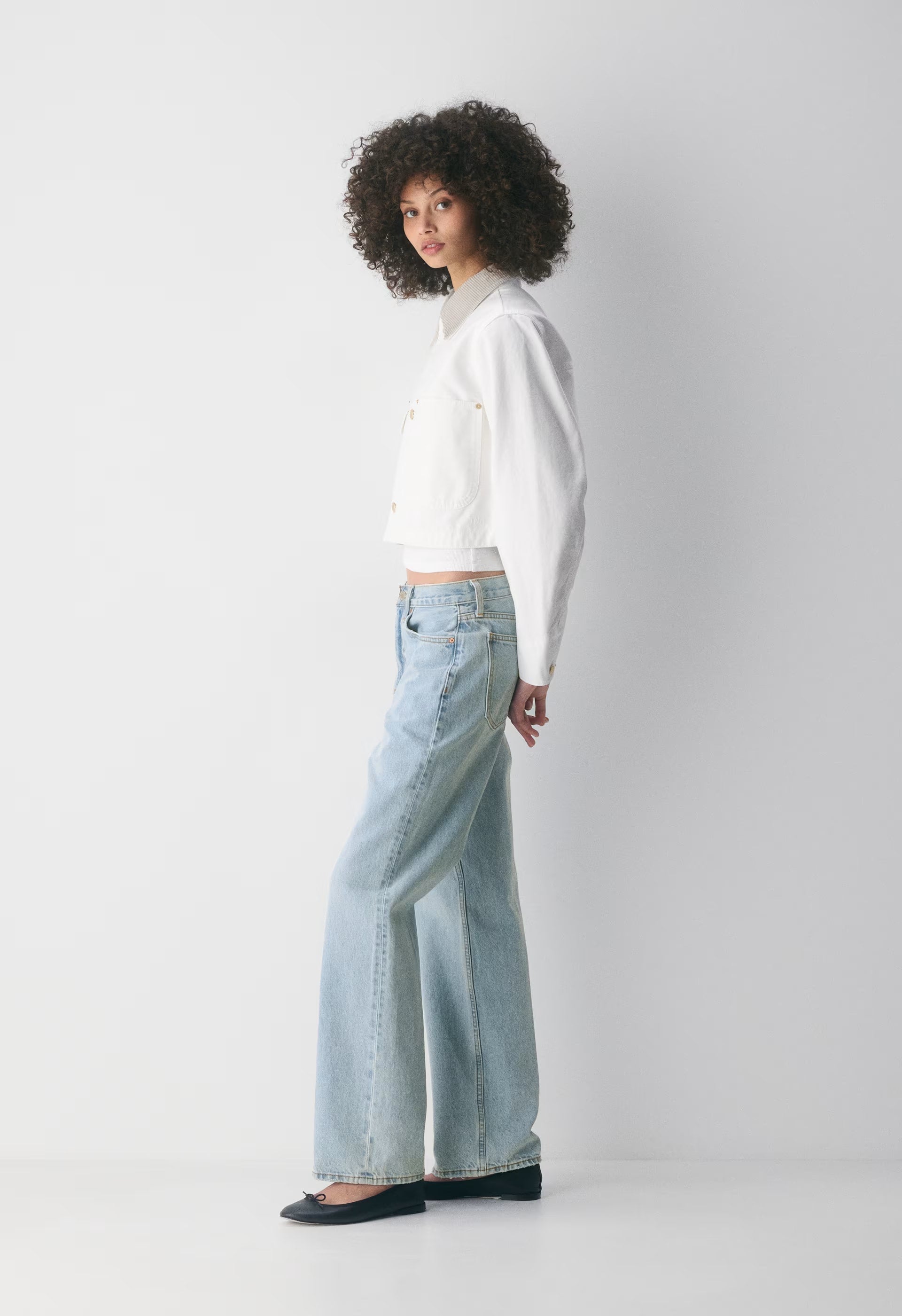 Barnett Lighweight Cropped Chore Jacket - WHITE