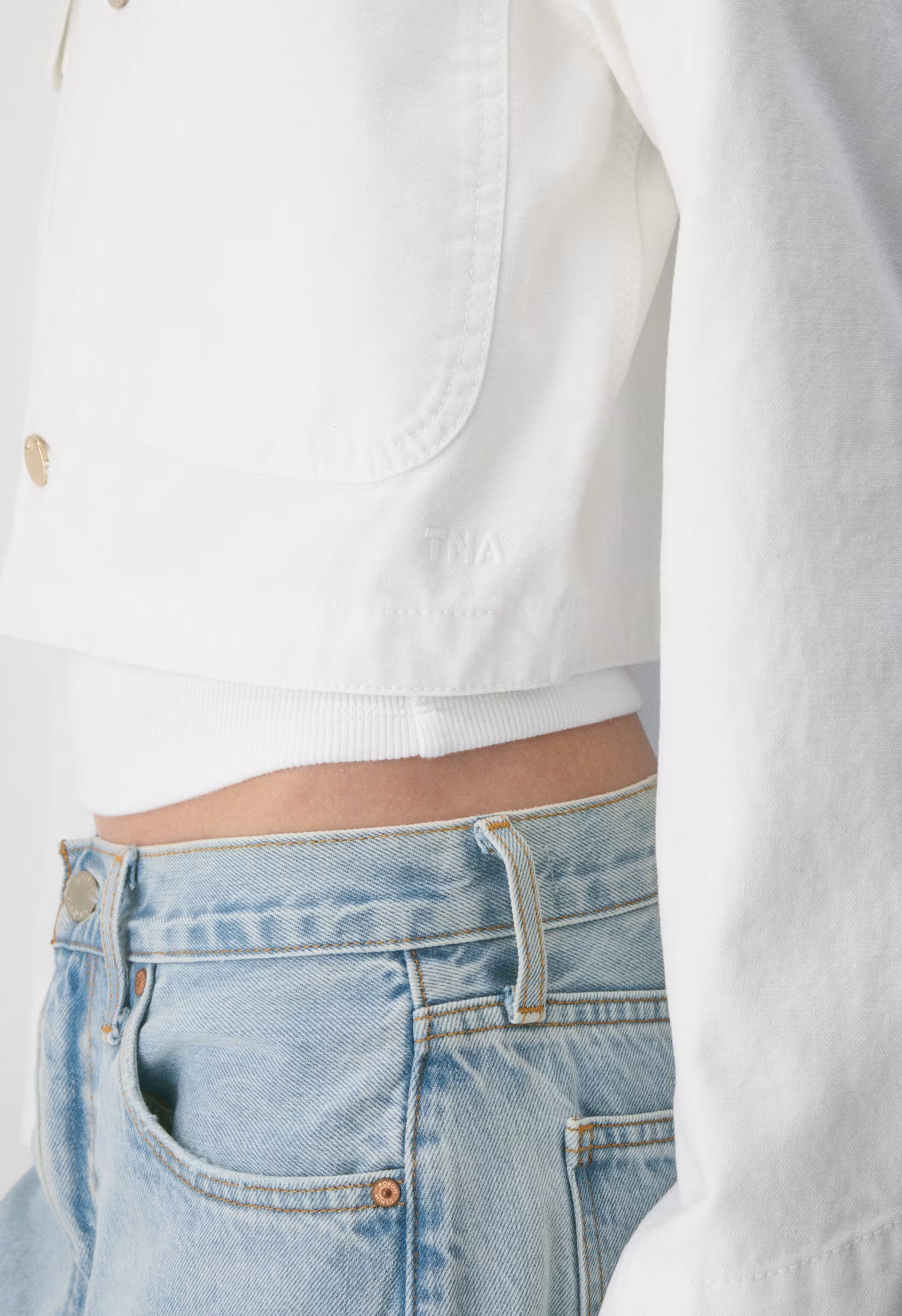 Barnett Lighweight Cropped Chore Jacket - WHITE