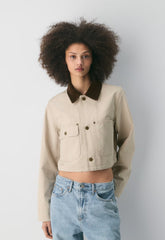 Barnett Lighweight Cropped Chore Jacket - MARCONA BEIGE