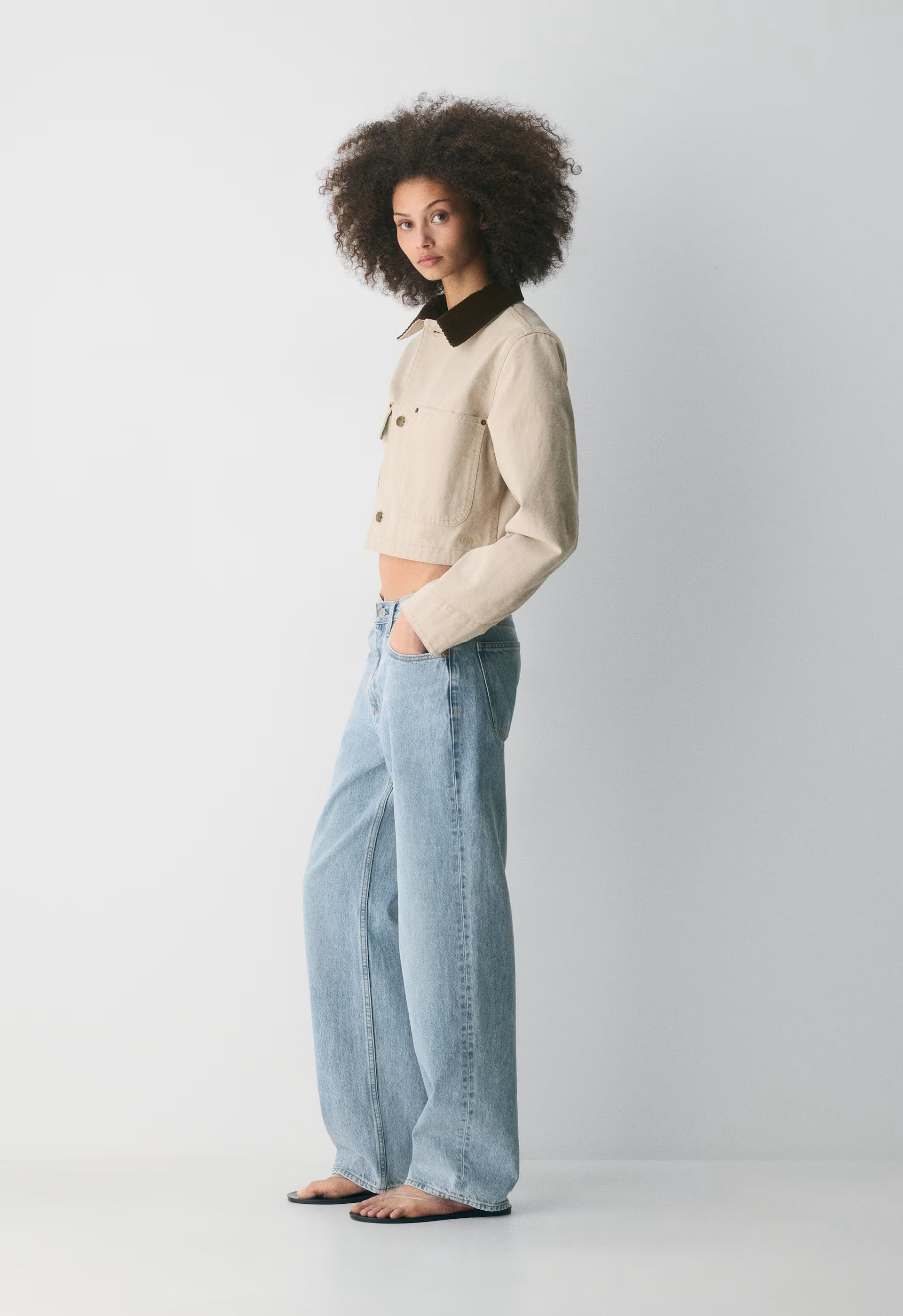 Barnett Lighweight Cropped Chore Jacket - MARCONA BEIGE