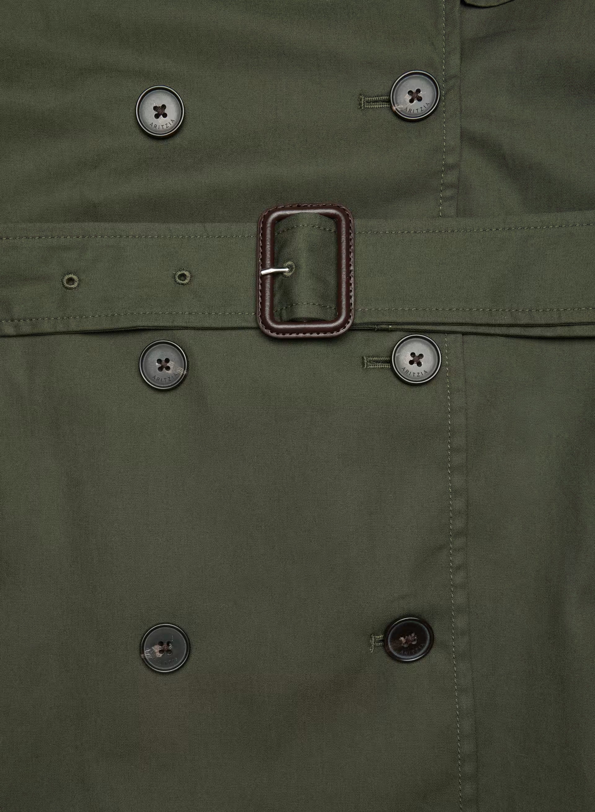 The Finch Short Trench Coat - City Twill - DARK OLIVE