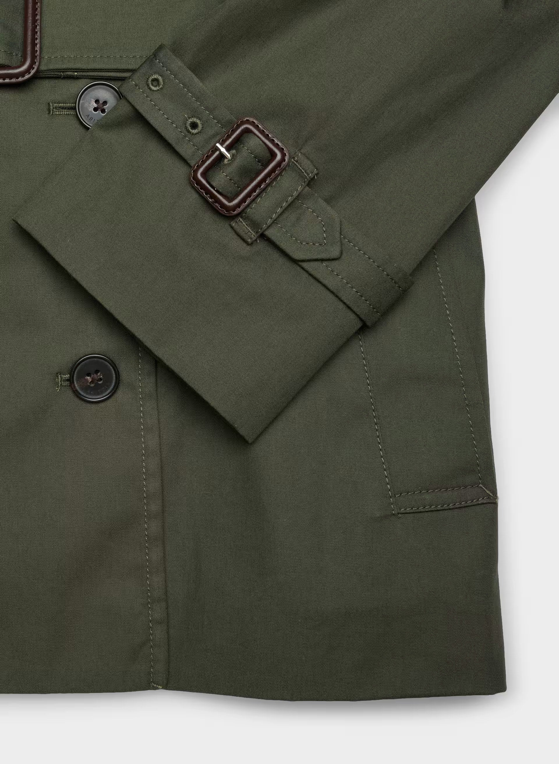 The Finch Short Trench Coat - City Twill - DARK OLIVE