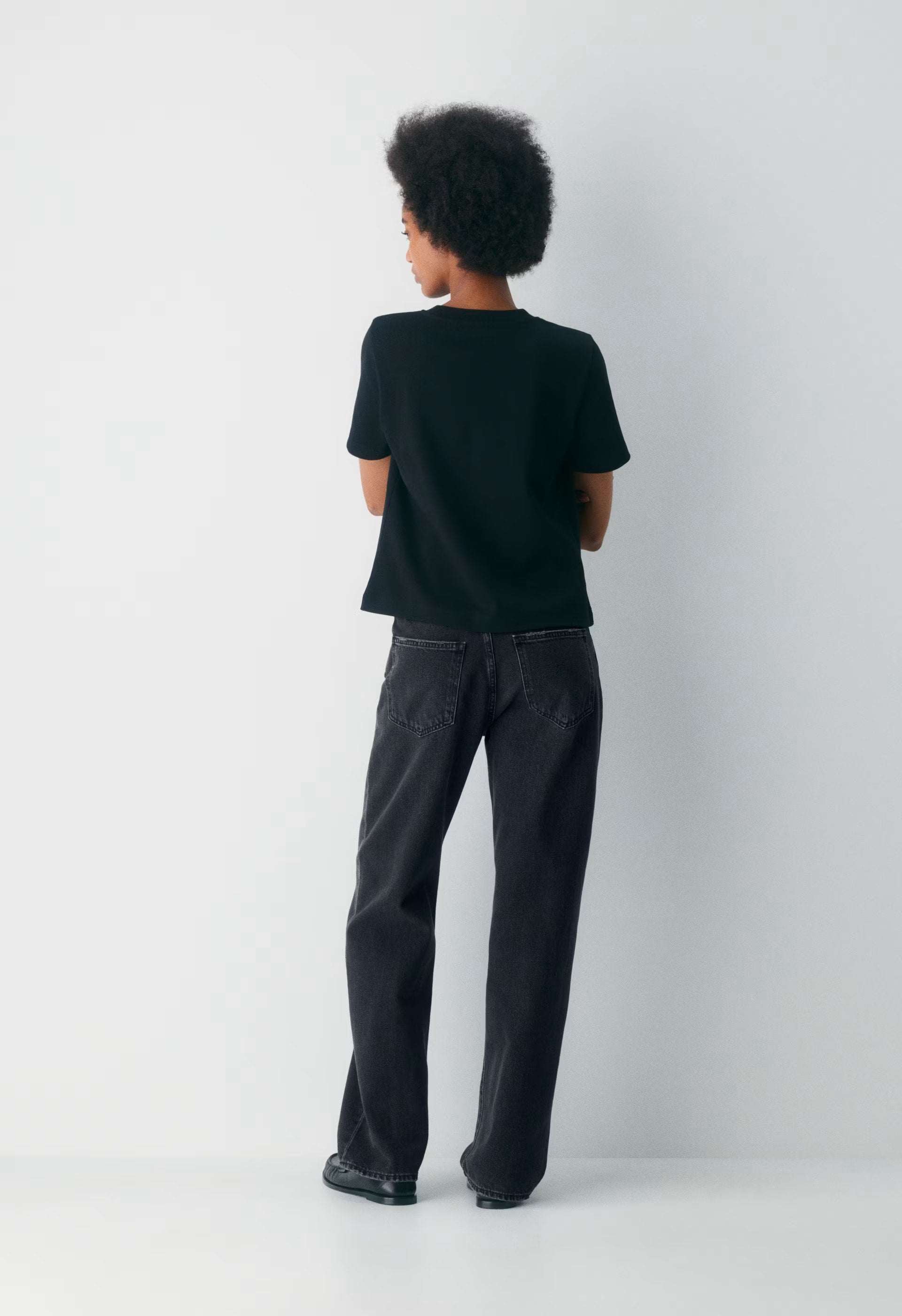 Denim Forum The '90s Marlo Hi-Rise Baggy Jean - BLACK EYELINER