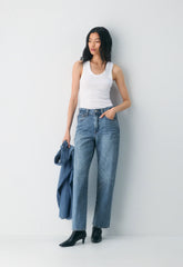 Denim Forum The '90s Marlo Hi-Rise Baggy Jean - 5 YRS KISS N TELL BLEU