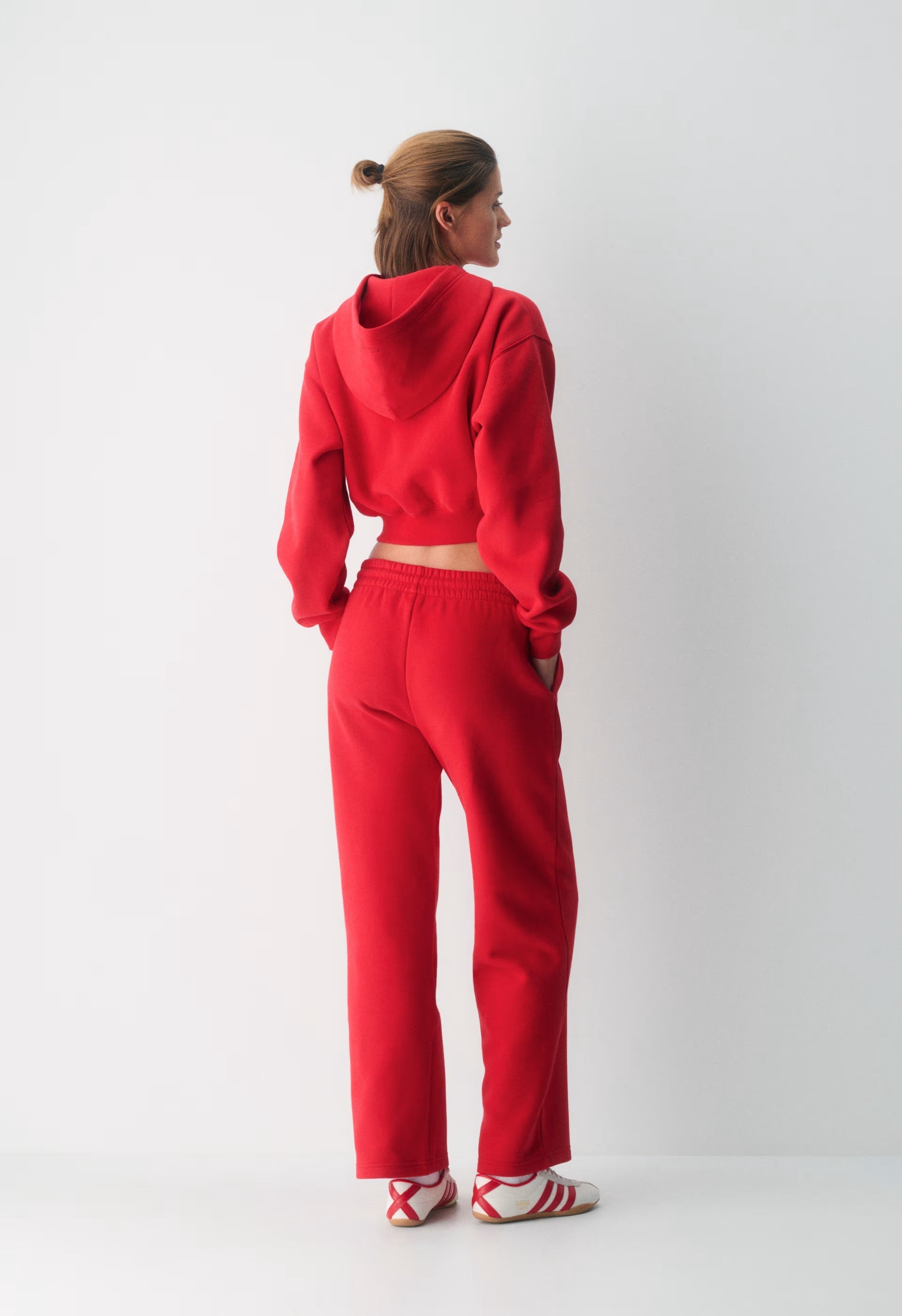 Cozy Sweatfleece Boyfriend Wide Sweatpant - FLASHING RED