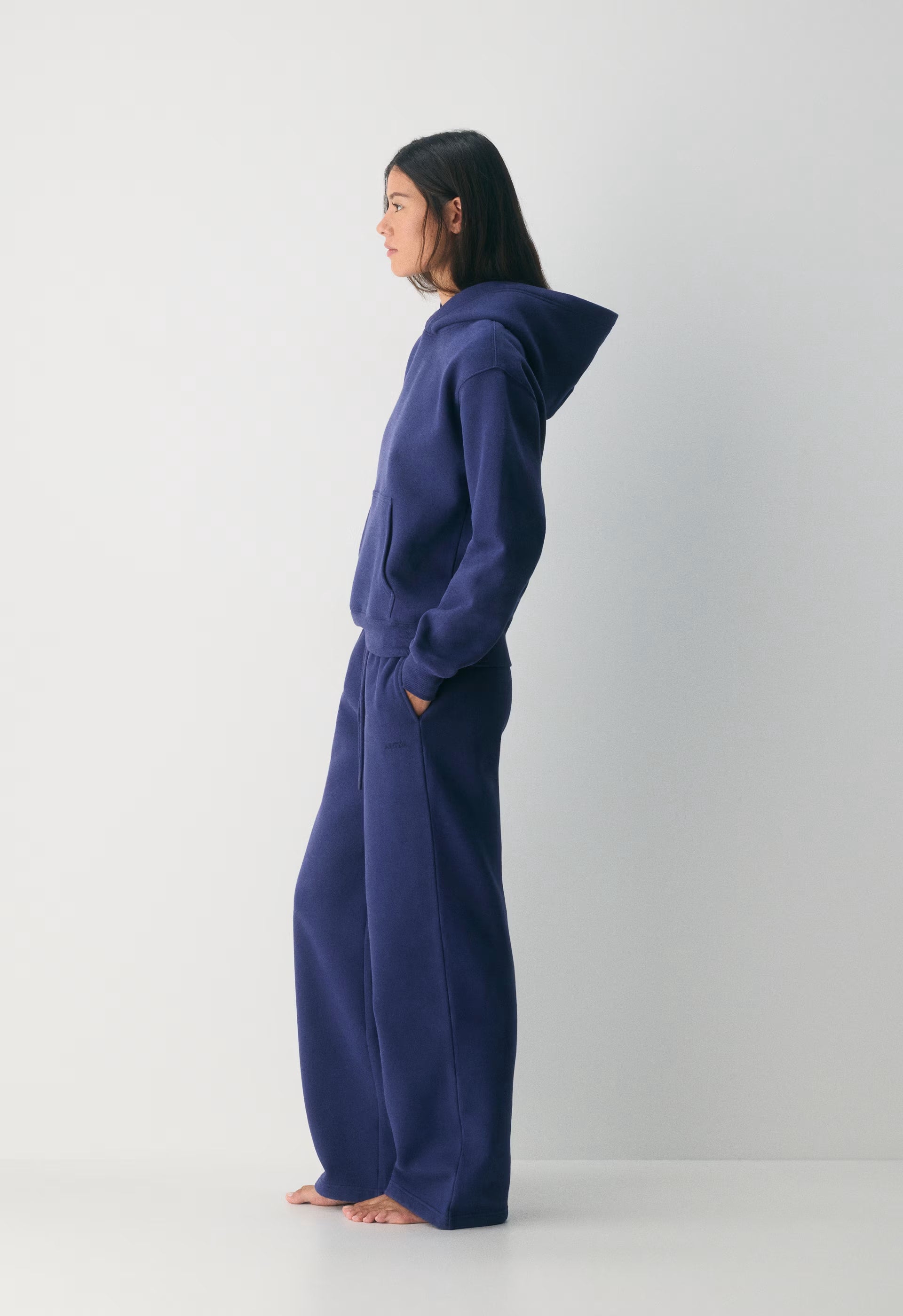Cozy Sweatfleece Boyfriend Wide Sweatpant - HARBOUR NAVY