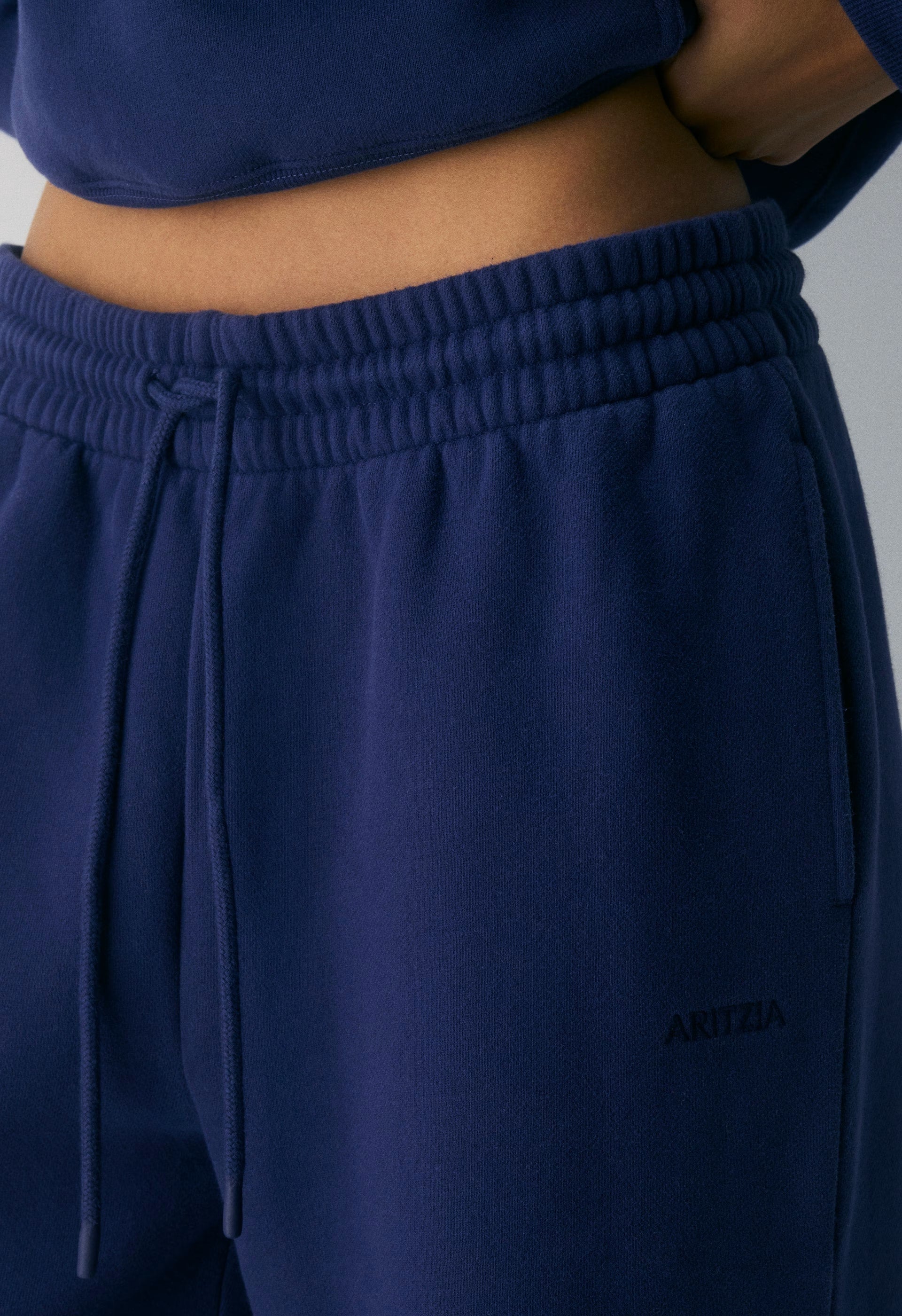 Cozy Sweatfleece Boyfriend Wide Sweatpant - HARBOUR NAVY