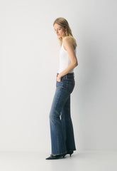 Denim Forum Denise Mid-Rise Flare Jean - VINTAGE DARK BLUE