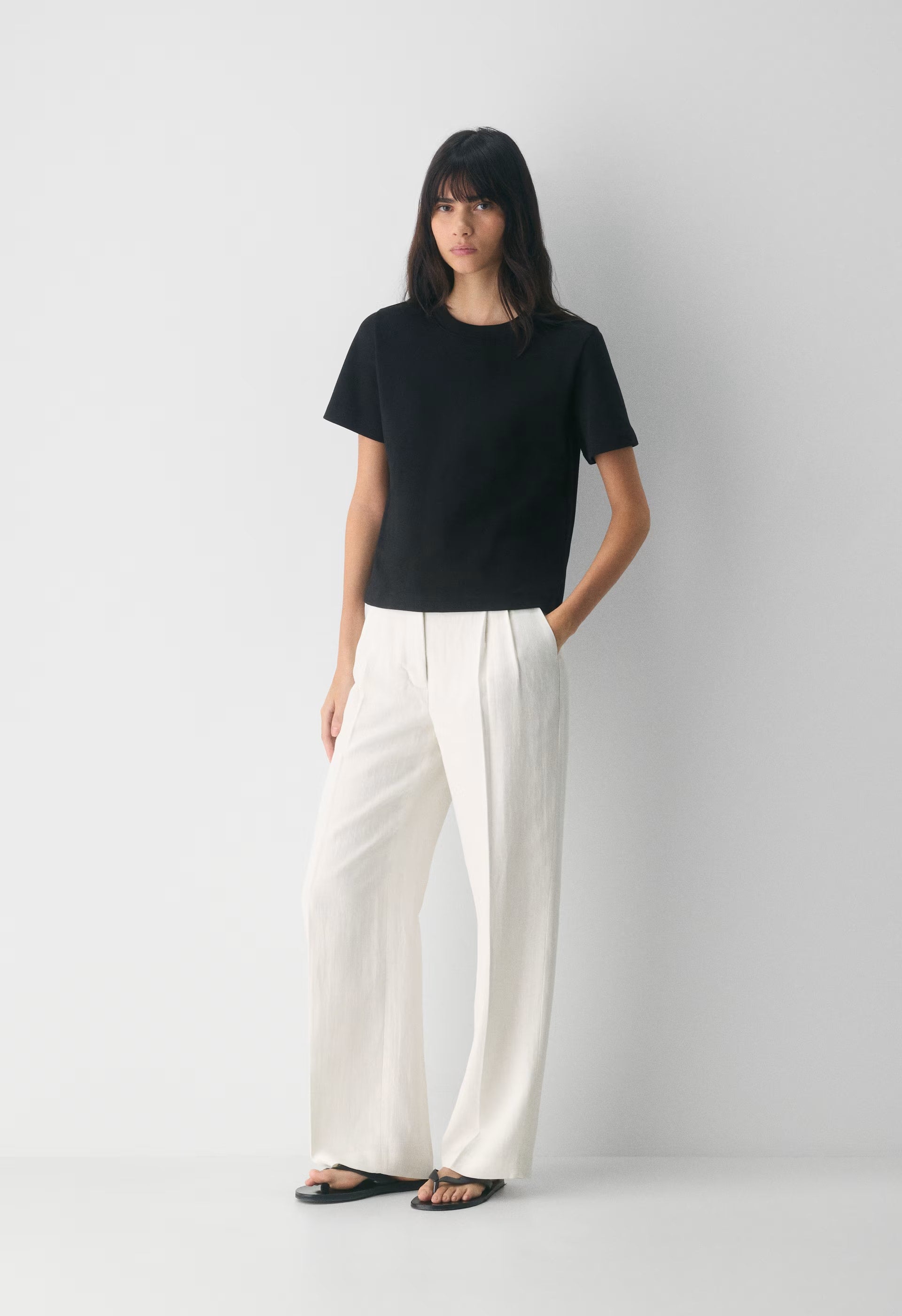 The Effortless Pant™ - PowerLinen™ - BLACK/LIGHT BIRCH