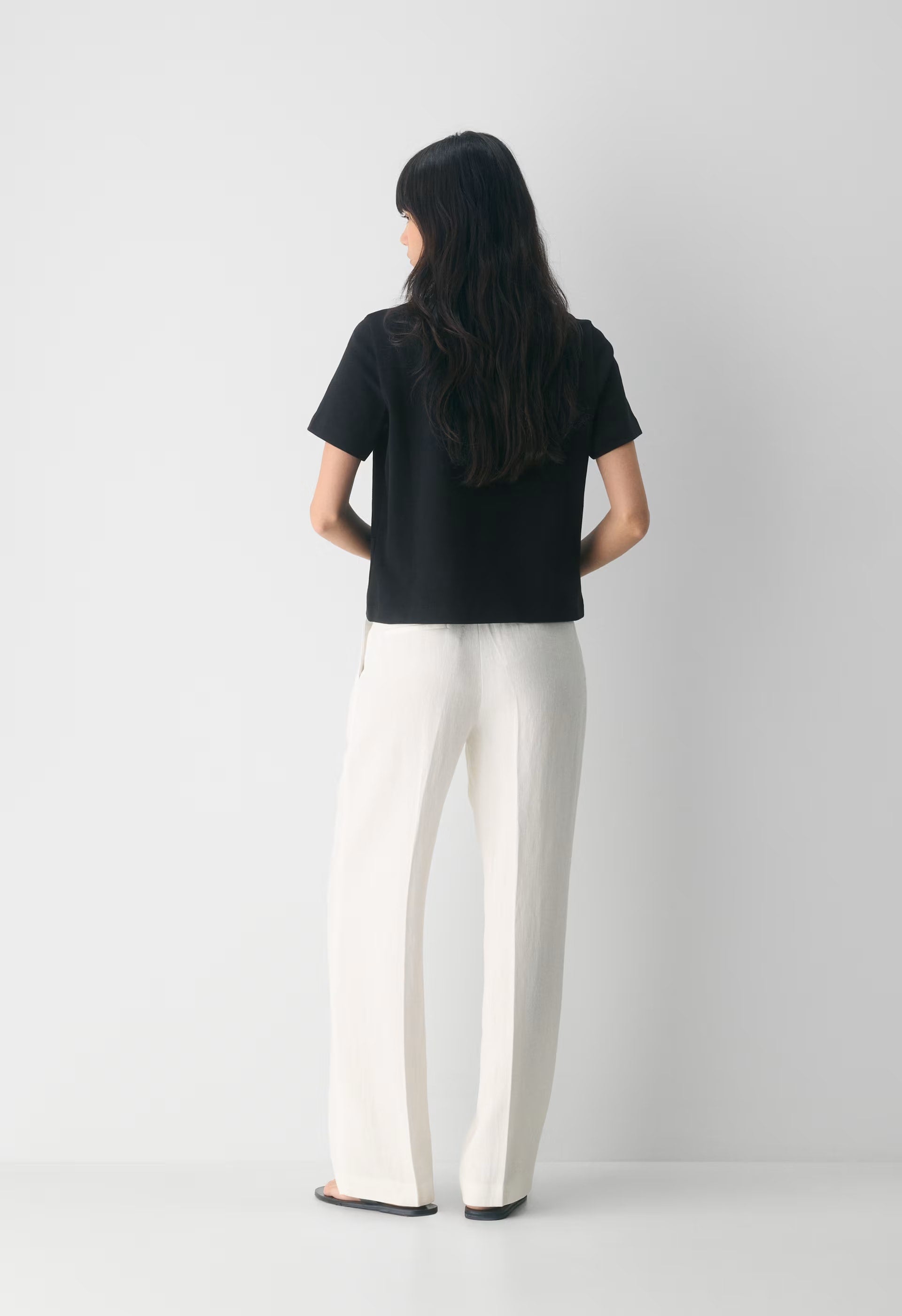 The Effortless Pant™ - PowerLinen™ - BLACK/LIGHT BIRCH
