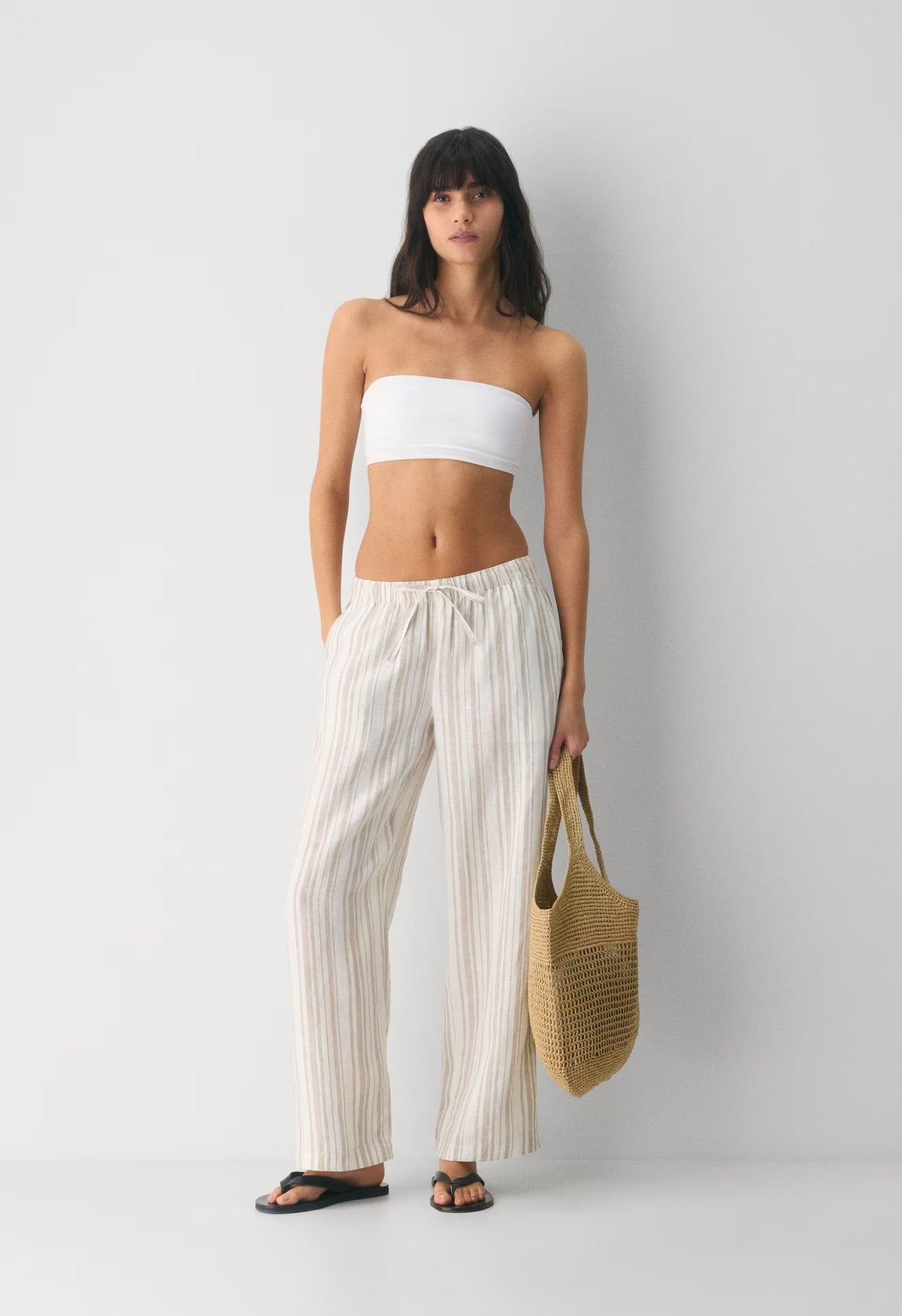 Sail Linen Pant - IMGN STP OK/ MRCN BG