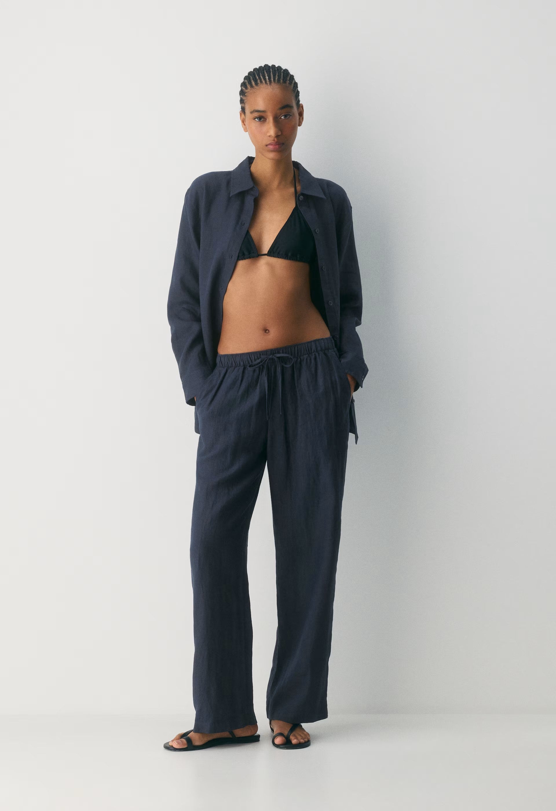 Sail Linen Pant - INA STP VLA PK/MRC BG